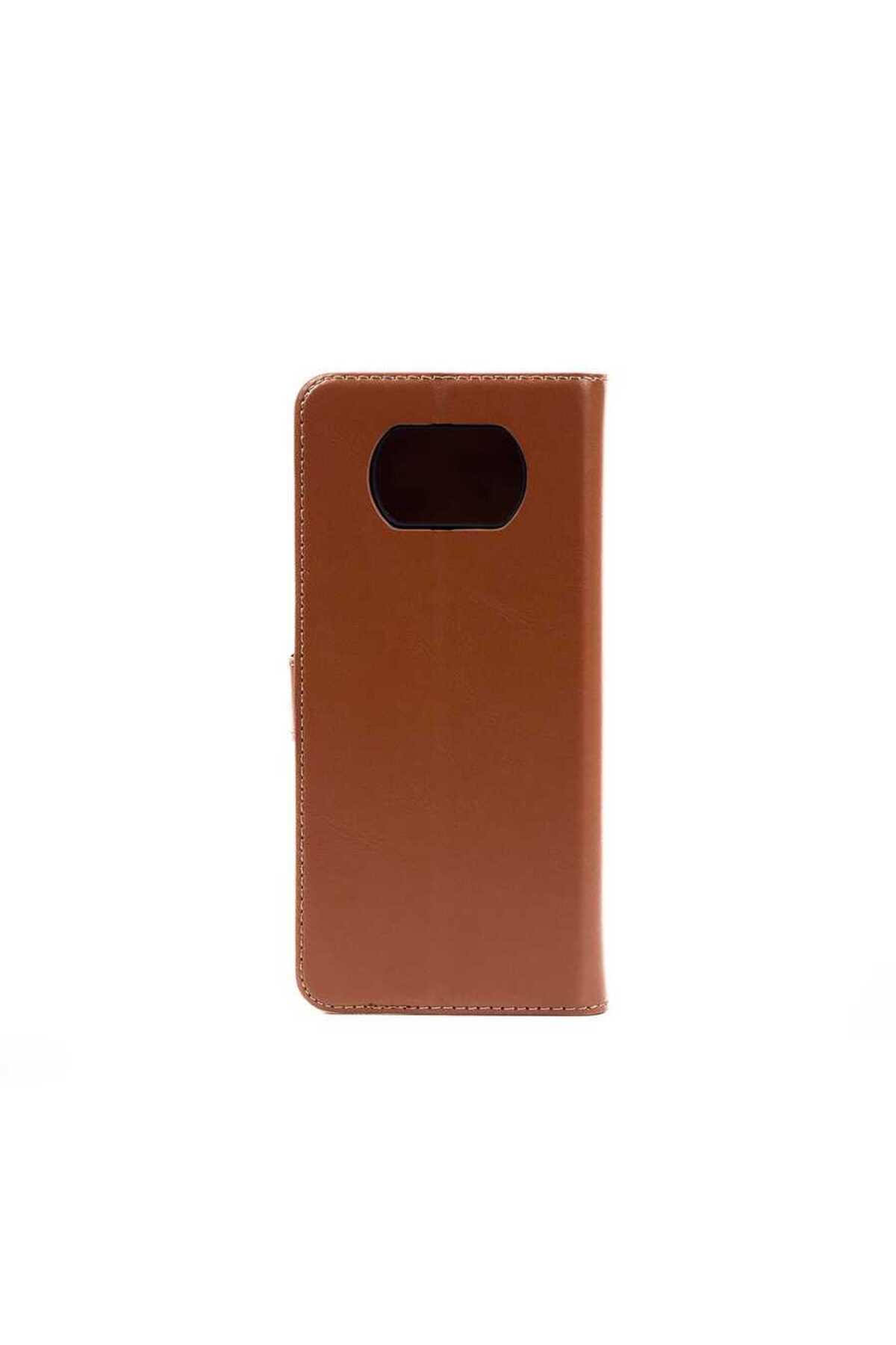 Galaxy A23 Kılıf OMSY Kar Deluxe Kapaklı Kılıf - Gold
