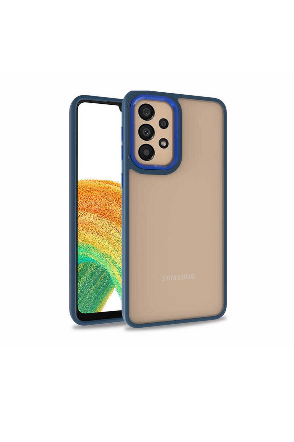 Galaxy A32 4G Kılıf LCKC Flora Kapak - Mavi