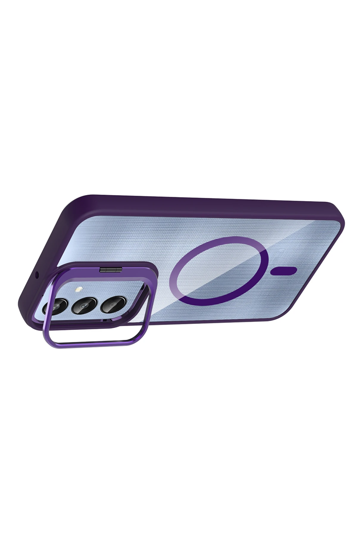 Galaxy A25 Kılıf Standlı ve Kamera Lens Hediyeli M-Safe Şarj Özellikli EFFX Etro Kapak - Desert Tita