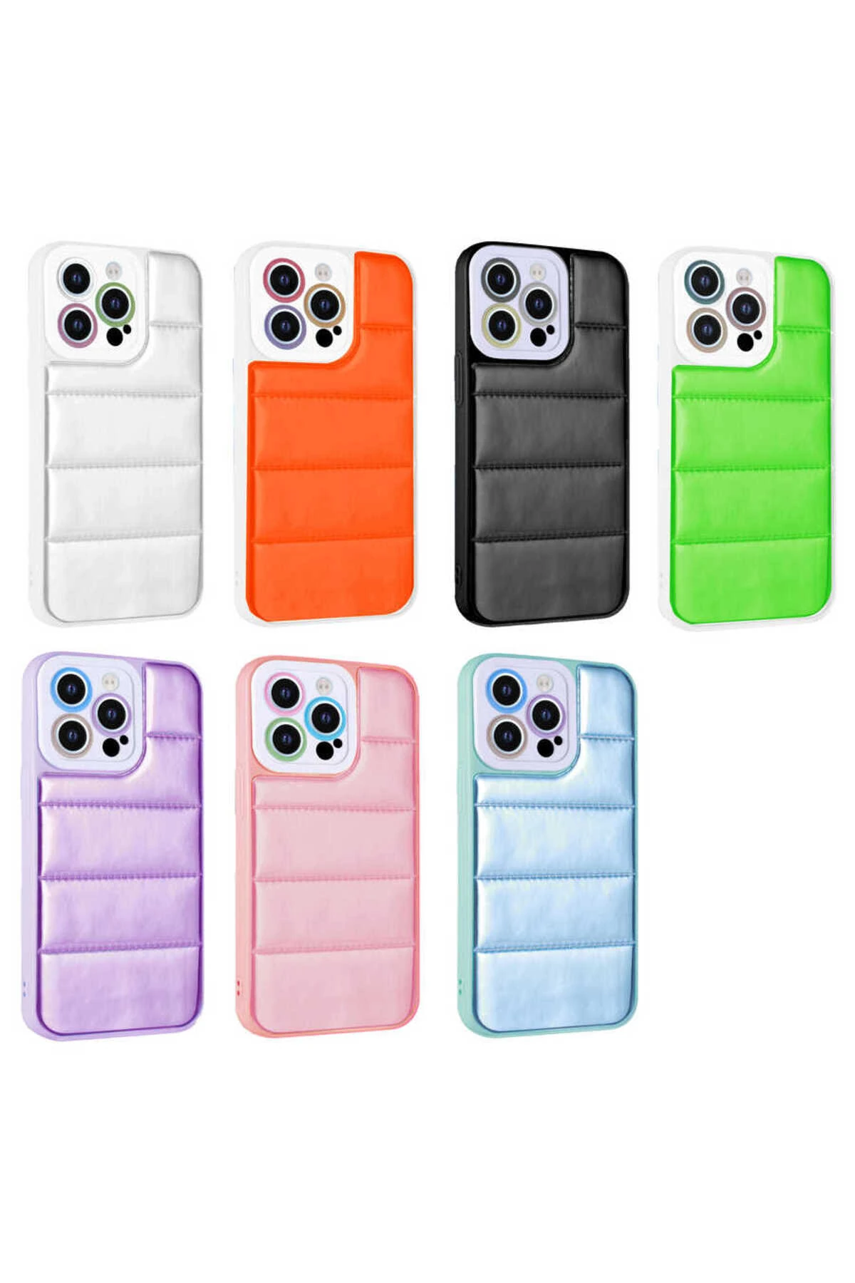 13 Pro Max Uyumlu Kamera Korumalı Renkli  Seksek Kılıf-Pembe