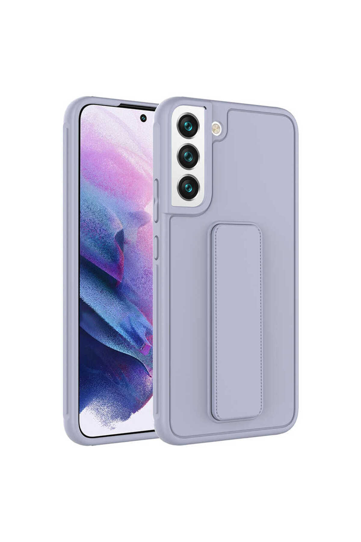 Galaxy S22 Plus Uyumlu MKST Qstand Kılıf-Gri