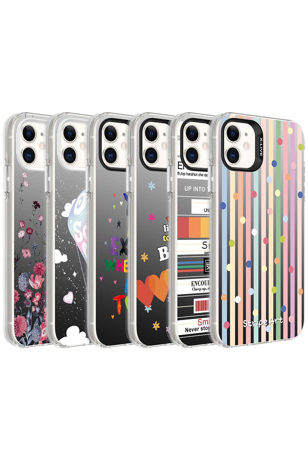 iPhone 12 Uyumlu Desenli TLZN Silver Sert Kılıf-Çiçek