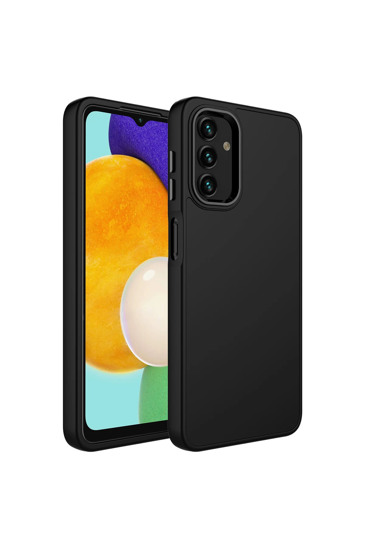 Galaxy A04S Kılıf Metal Çerçeve ve Buton Tasarımlı Silikon TKNC Luna Kapak - Pembe