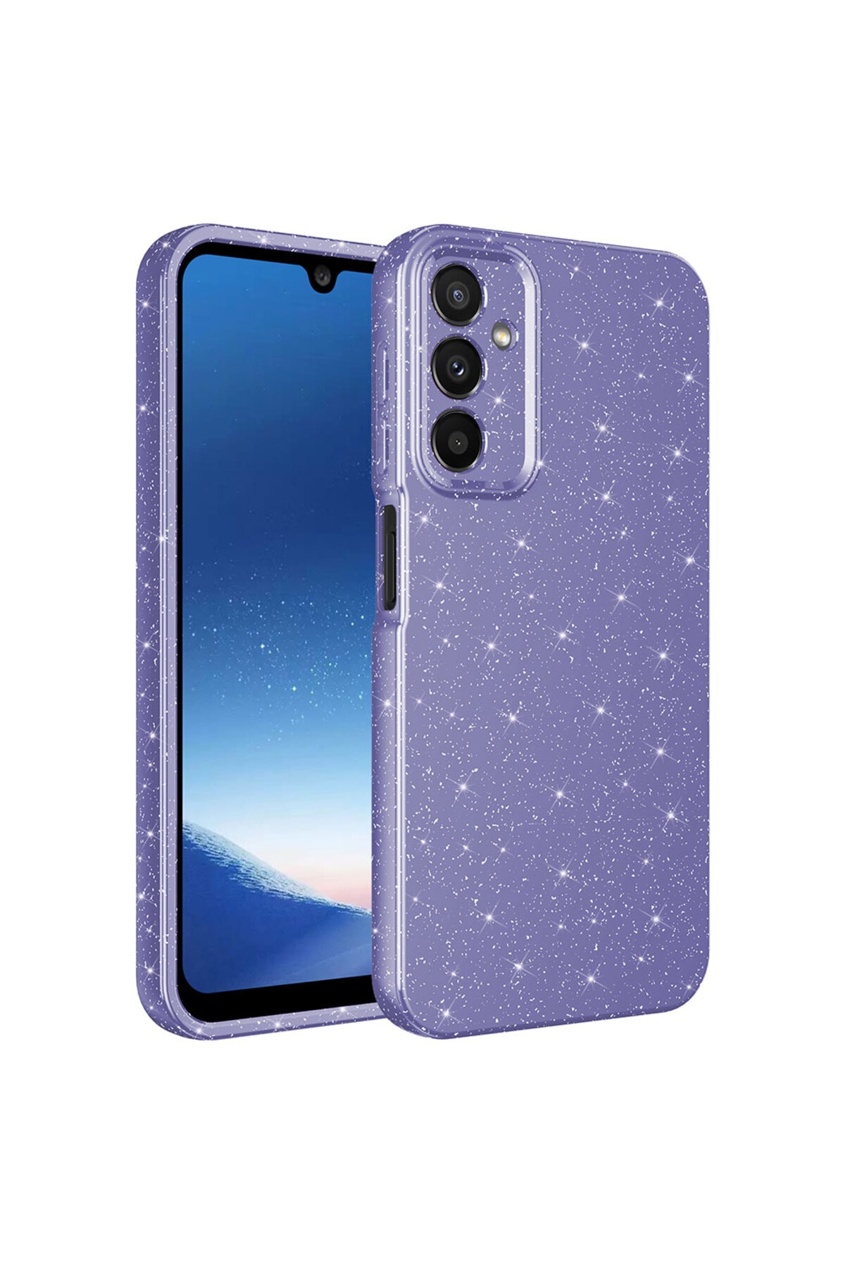 Galaxy A24 Kılıf Kamera Korumalı Simli Lüks KHYR Koton Kapak - Mor