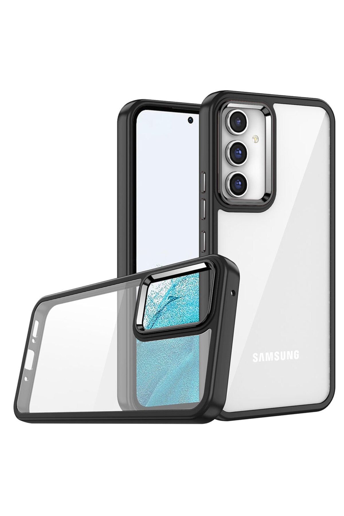 Galaxy A34 Kılıf OMSY Flora Kapak - Siyah