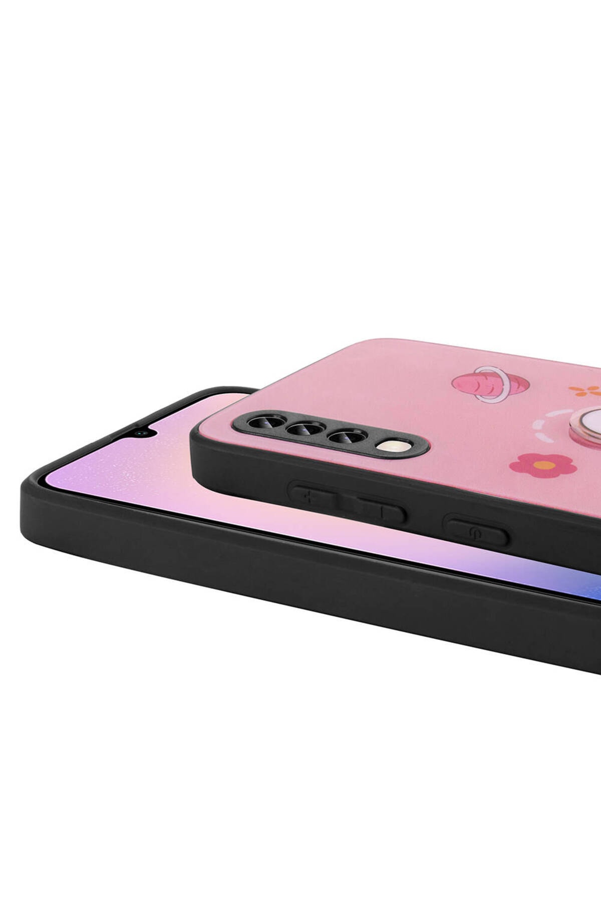 Galaxy A50 Kılıf Parlayan Kabartmalı İkonik Figürlü MXSP Amas Silikon Kapak - Pembe