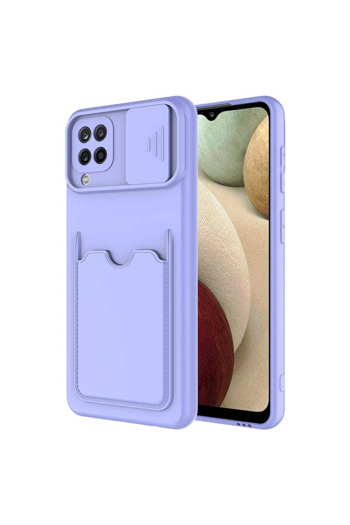 Galaxy M22 Kılıf ECRZ Kartix Kapak - Lila