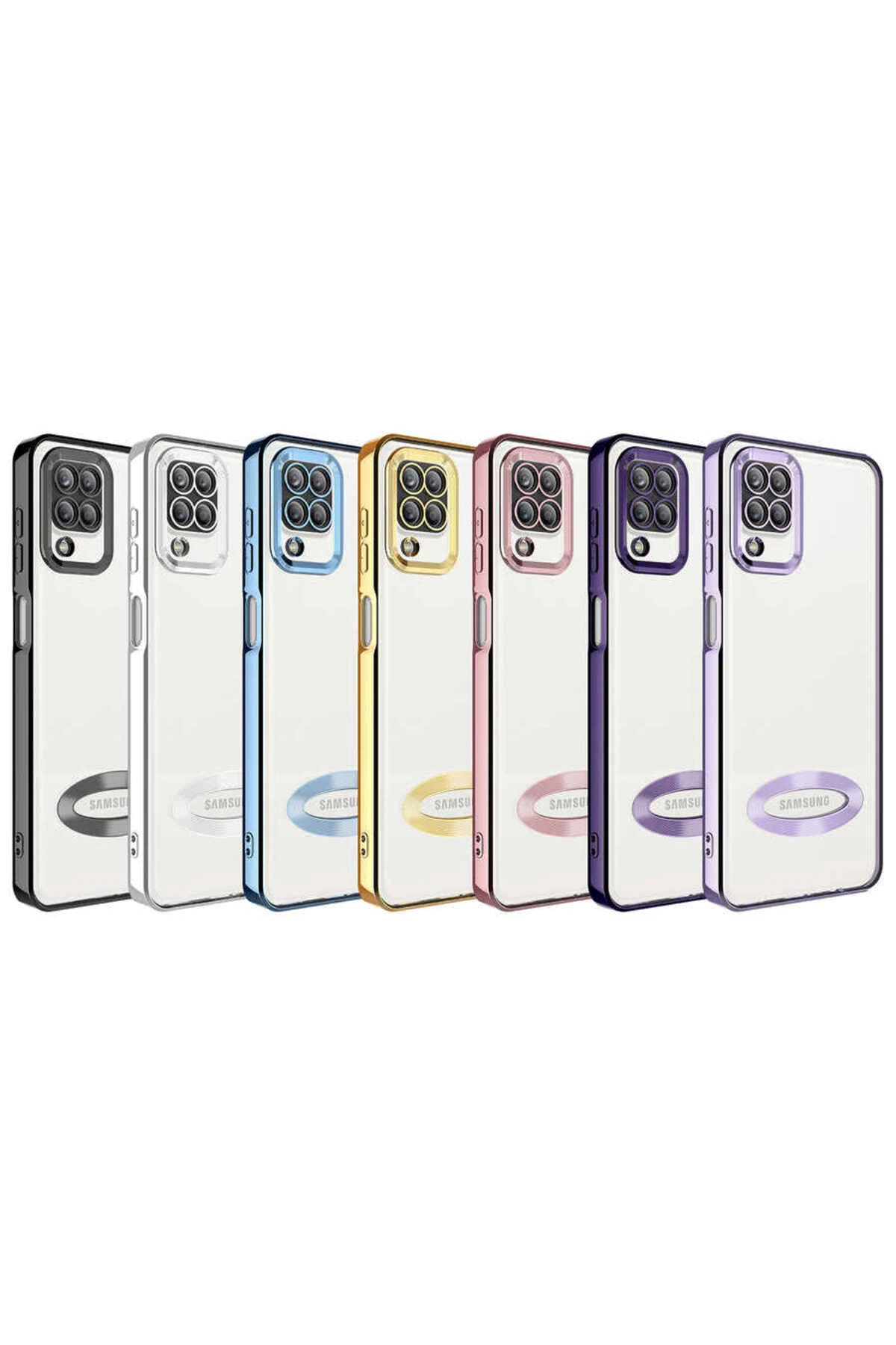 Galaxy A12 Kılıf Kamera Korumalı Logo Gösteren CPPL Omega Kapak - Lila