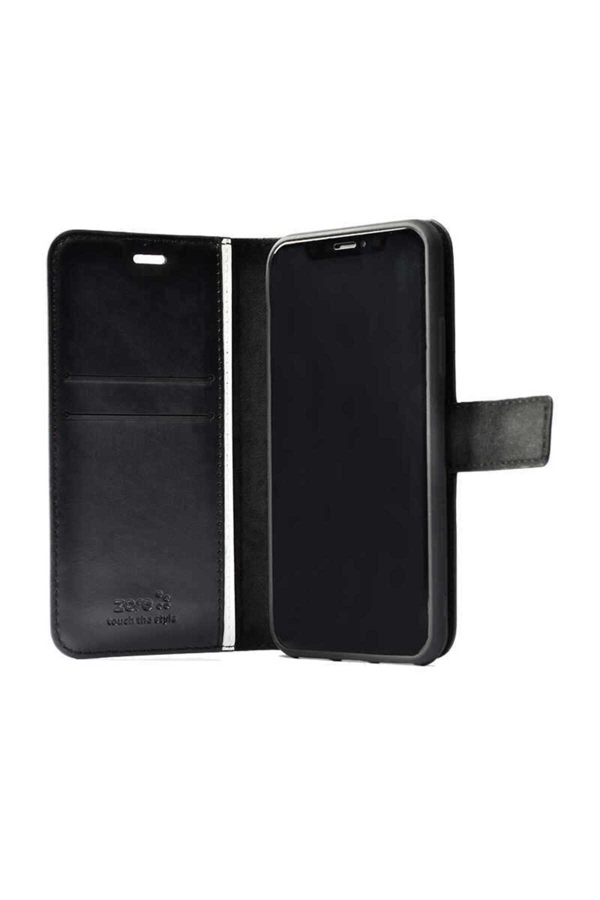 Galaxy S21 FE Kılıf Kar Deluxe Kapaklı Kılıf - Siyah