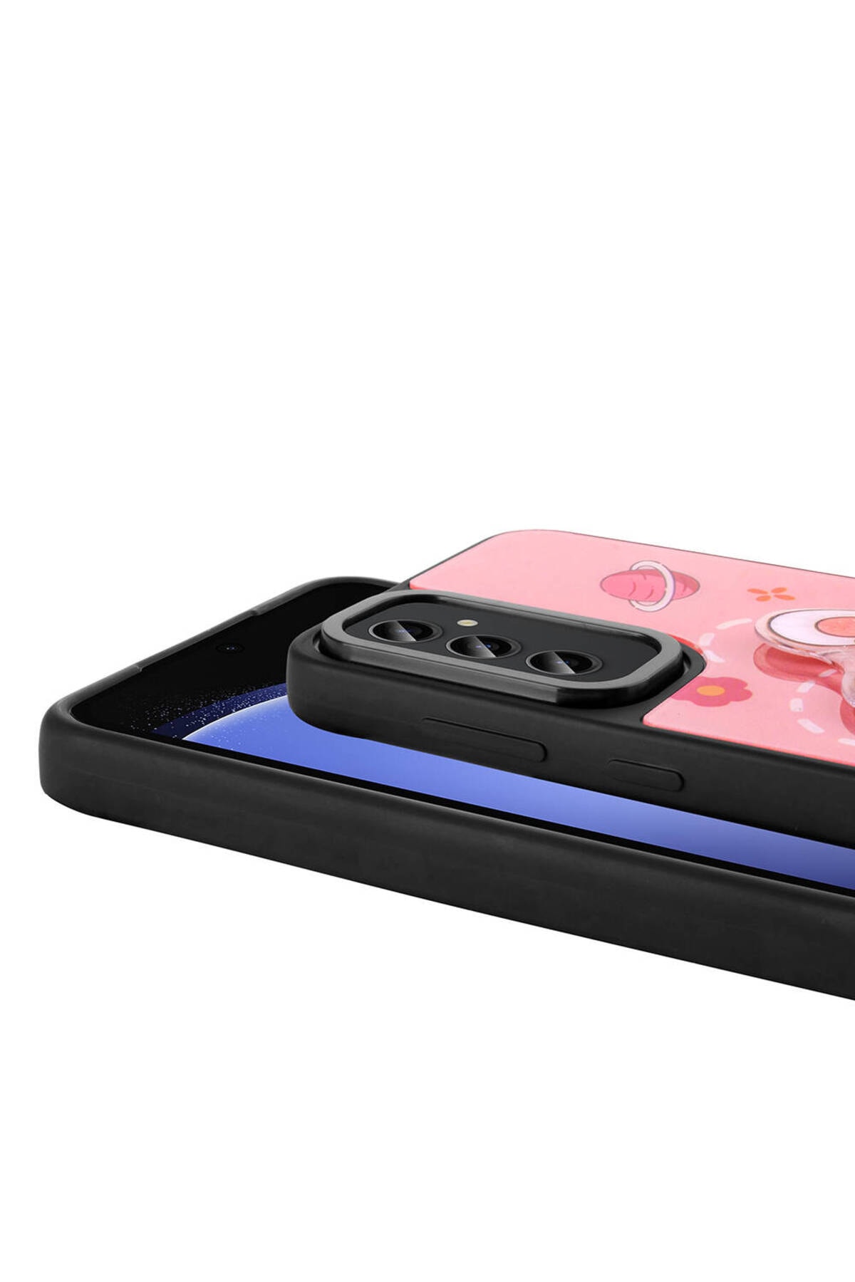 Galaxy A24 Kılıf Parlayan Kabartmalı İkonik Figürlü MXSP Amas Silikon Kapak - Siyah