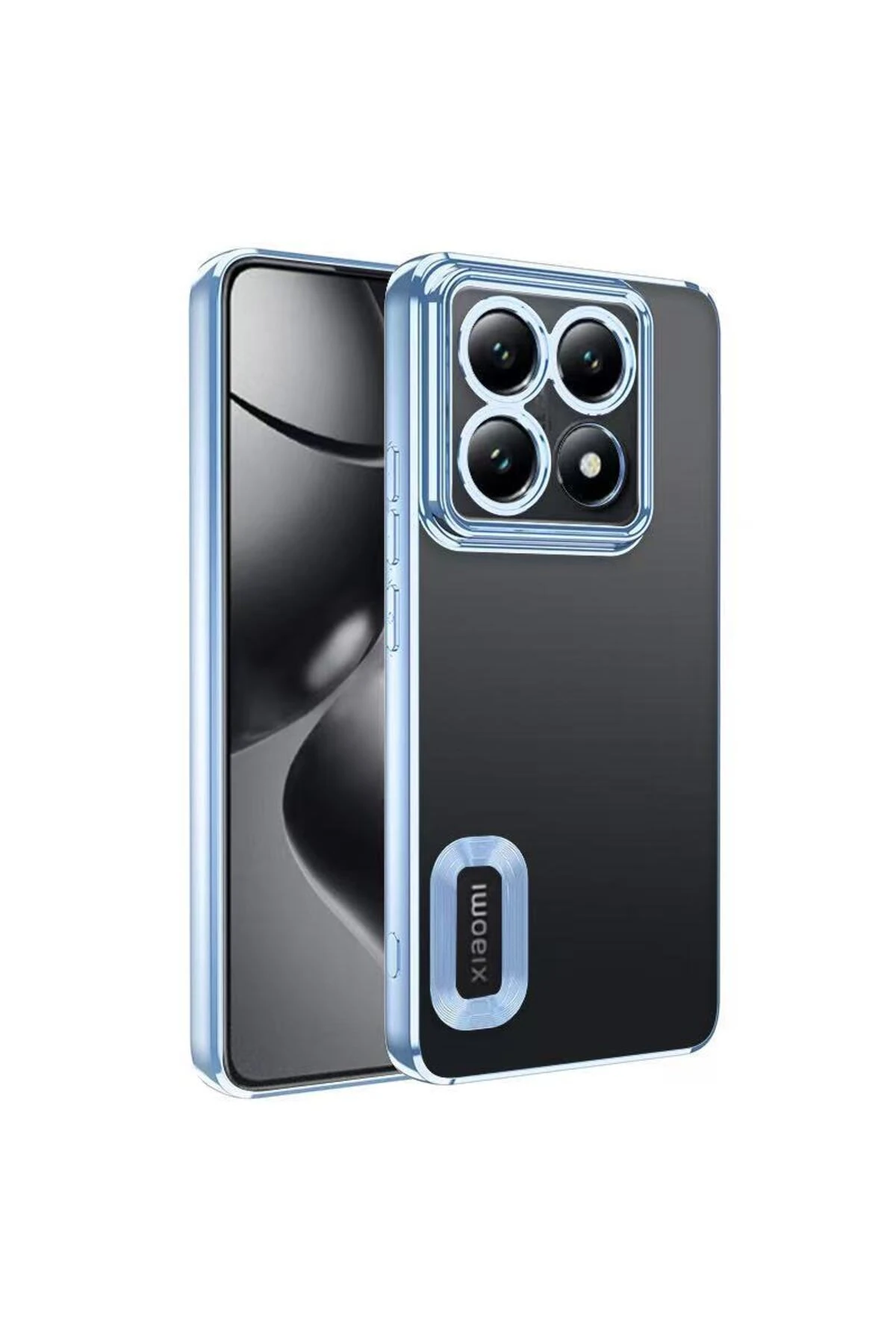 14T Pro Kılıf Kamera Korumalı Logo Gösteren OMSY Omega Kapak - Sierra Mavi Uyumlu