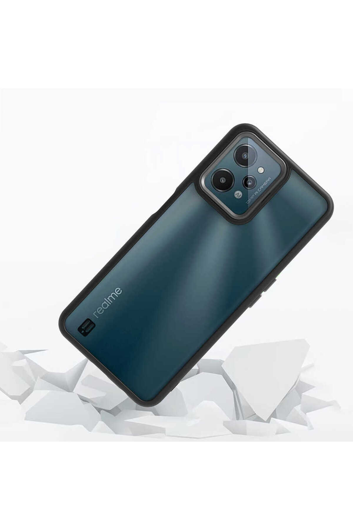 Realme C31 Kılıf MSCS Flora Kapak - Rose Gold