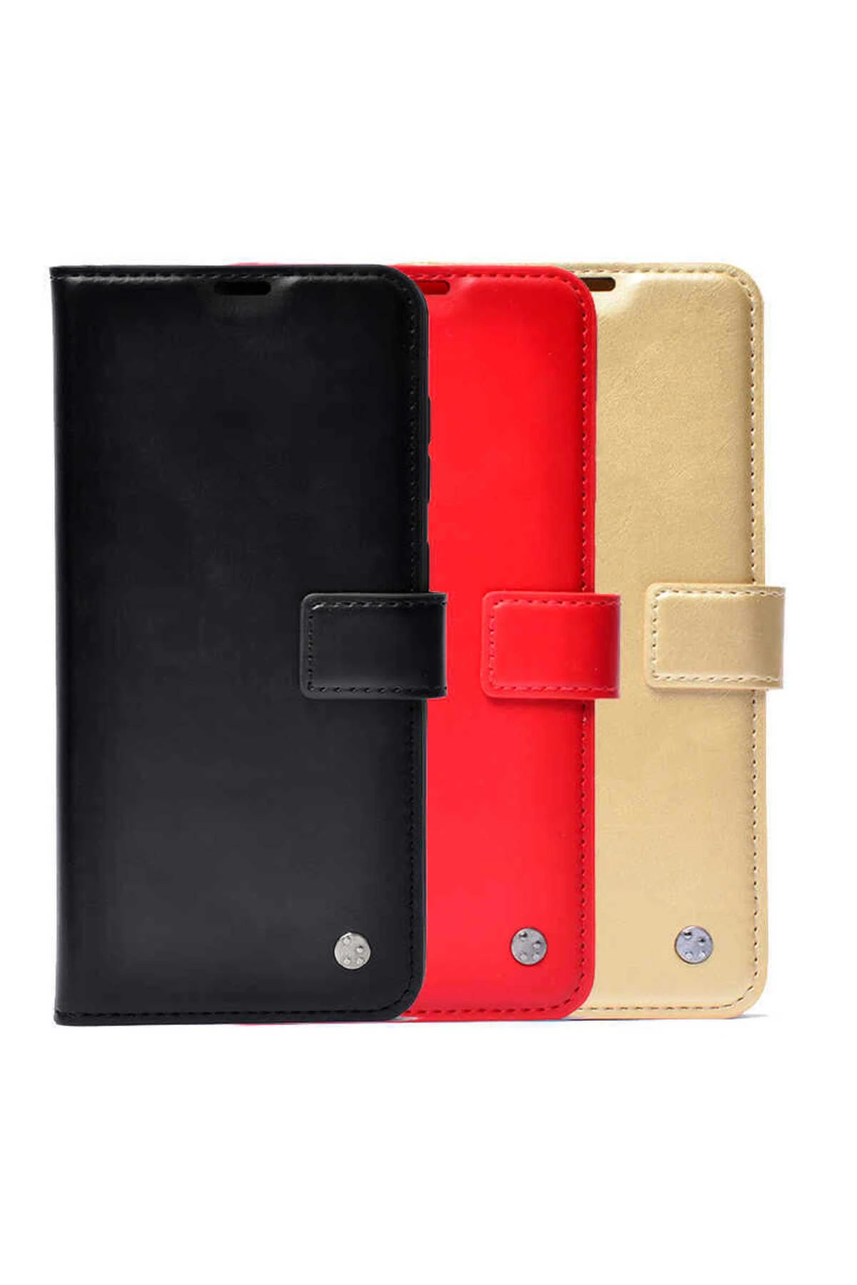 Galaxy A04S Kılıf EFFX Kar Deluxe Kapaklı Kılıf - Gold