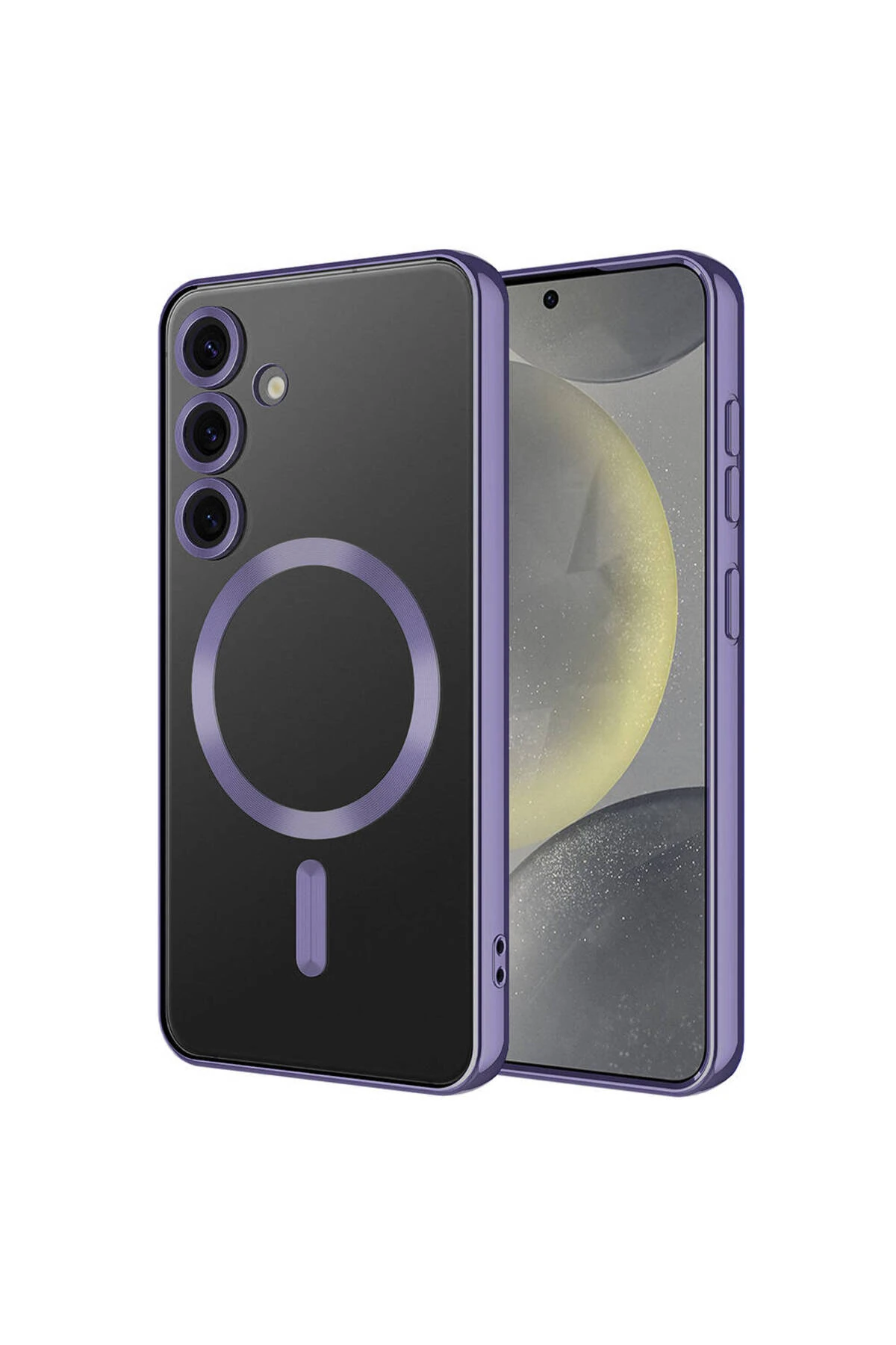 Galaxy S24 Plus Uyumlu Kamera Korumalı Magsafe Wireless Şarj Özellikli UCY Demre Kılıf-Deri