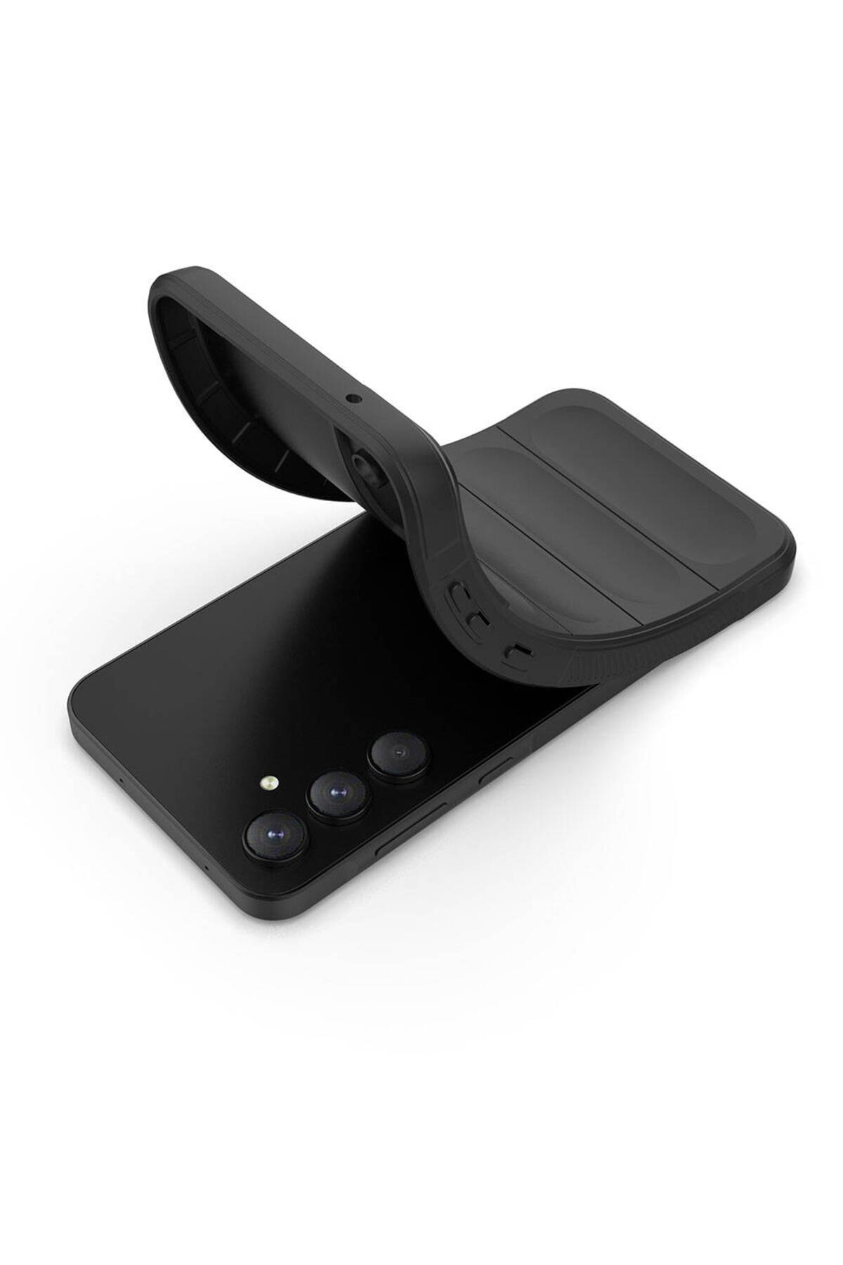 Galaxy A55 Kılıf Esnek TPU Oyuklu Arka Yüzey Tasarımlı MSCS Etnik Silikon Kapak - Lacivert