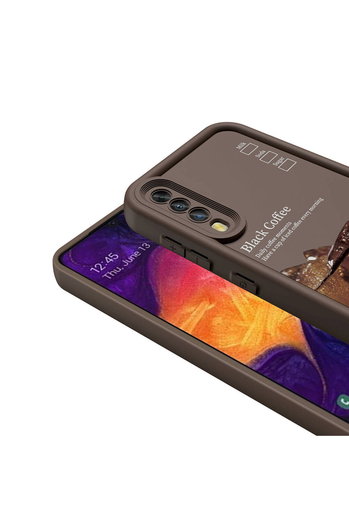 Galaxy A50 Kılıf Kamera Korumalı Baskılı Arka Yüzey MKST Klas Kapak - Siyah