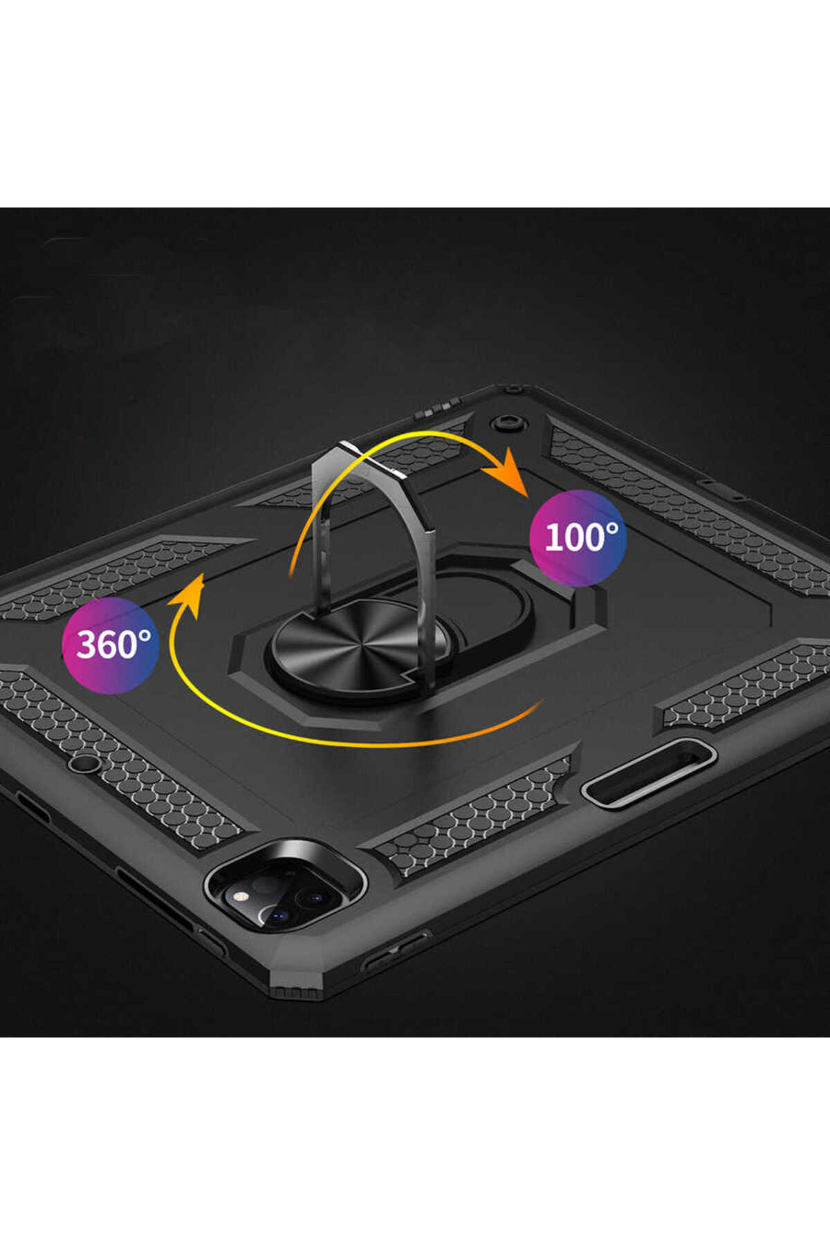 iPad Pro 12.9 2020 (4.Nesil) - Uyumlu Uyumlu TKDW Tablet Vega Kapak-Kırmızı