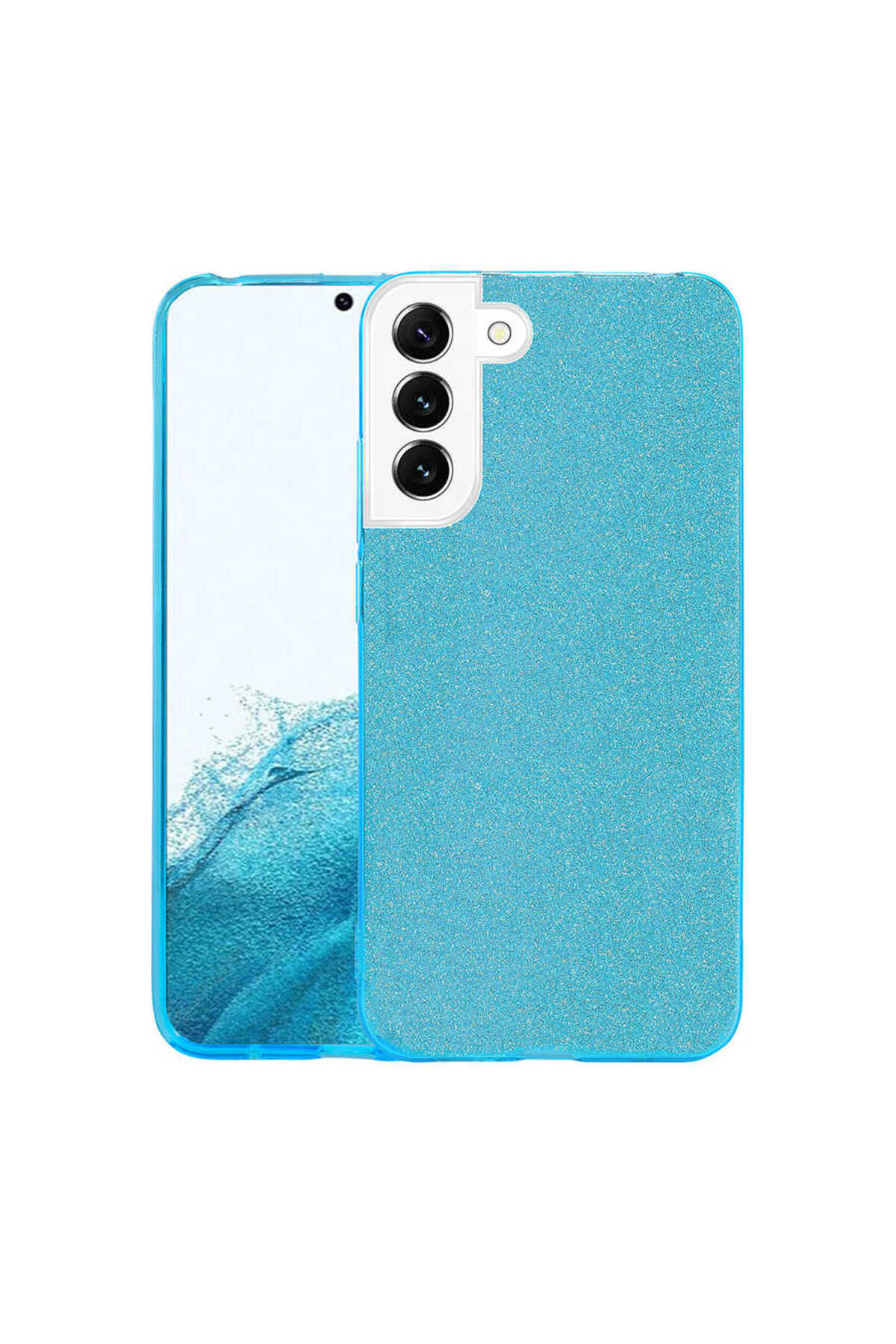 Galaxy S22 Plus Uyumlu MNC Shining Silikon-Mavi
