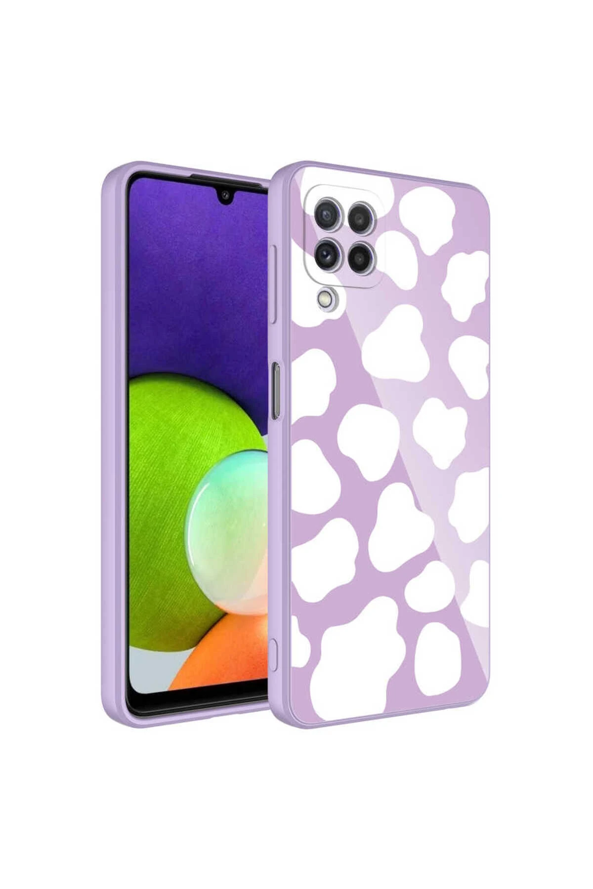 Galaxy A22 4G Kılıf Kamera Korumalı Desenli Sert Silikon FZD Epoksi Kapak - NO6