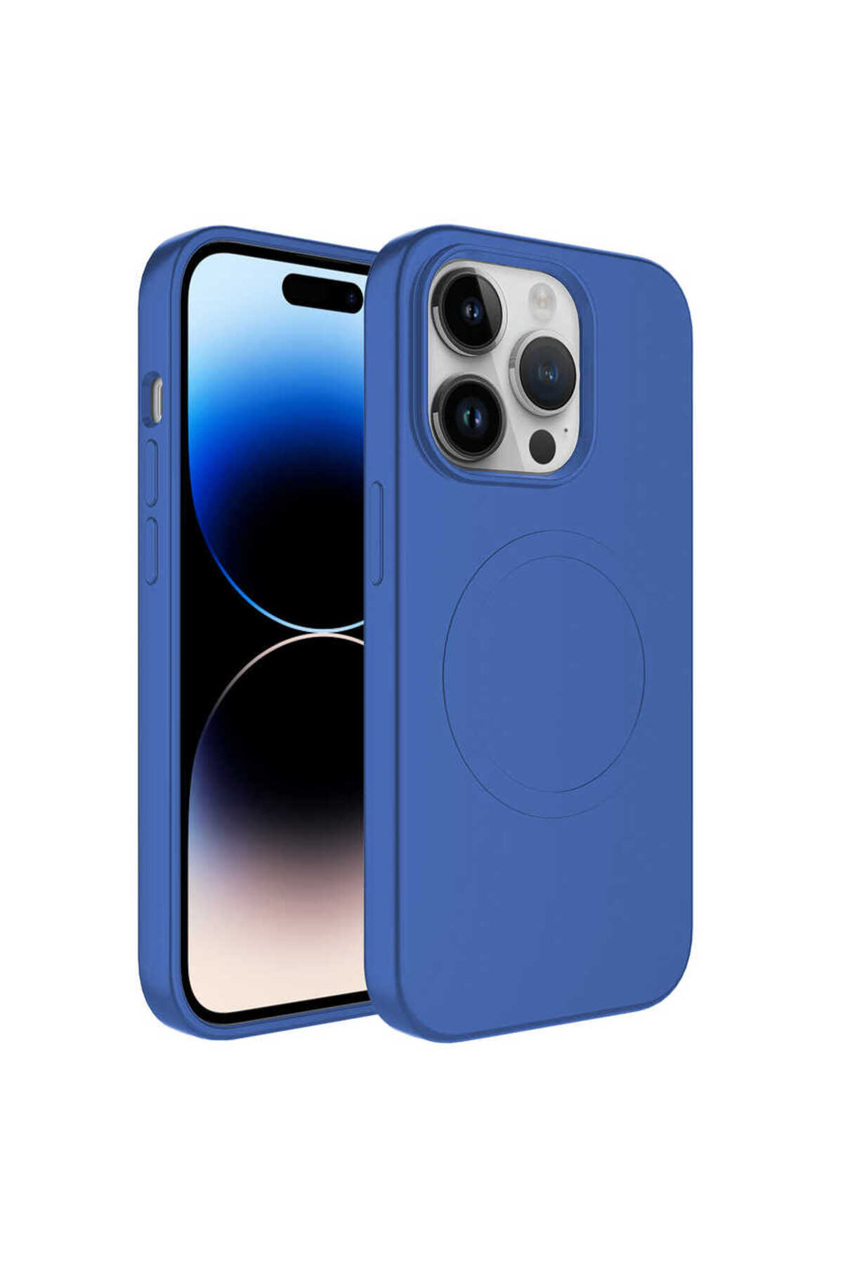 iPhone 12 Pro Max Uyumlu Magsafe Wireless Şarj Özellikli Pastel Renk Silikon HZRV Plas Kılıf-M