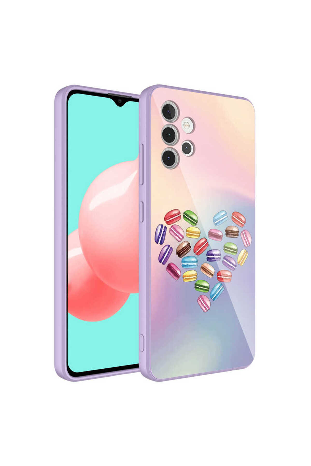 Galaxy A32 4G Kılıf Kamera Korumalı Desenli Sert Silikon KHYR Epoksi Kapak - NO1
