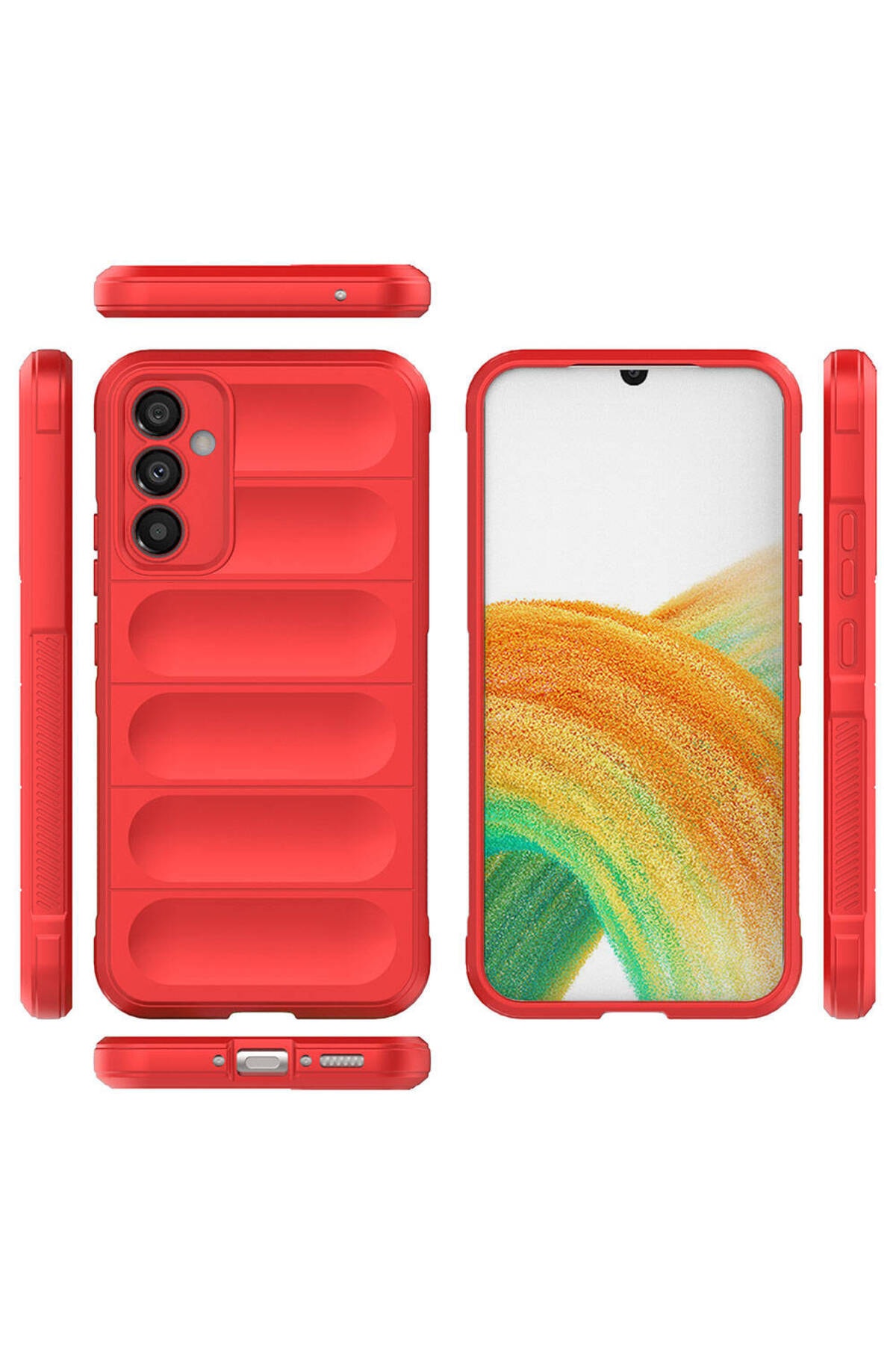 Galaxy A34 Kılıf Esnek TPU Oyuklu Arka Yüzey Tasarımlı OMSY Etnik Silikon Kapak - Siyah