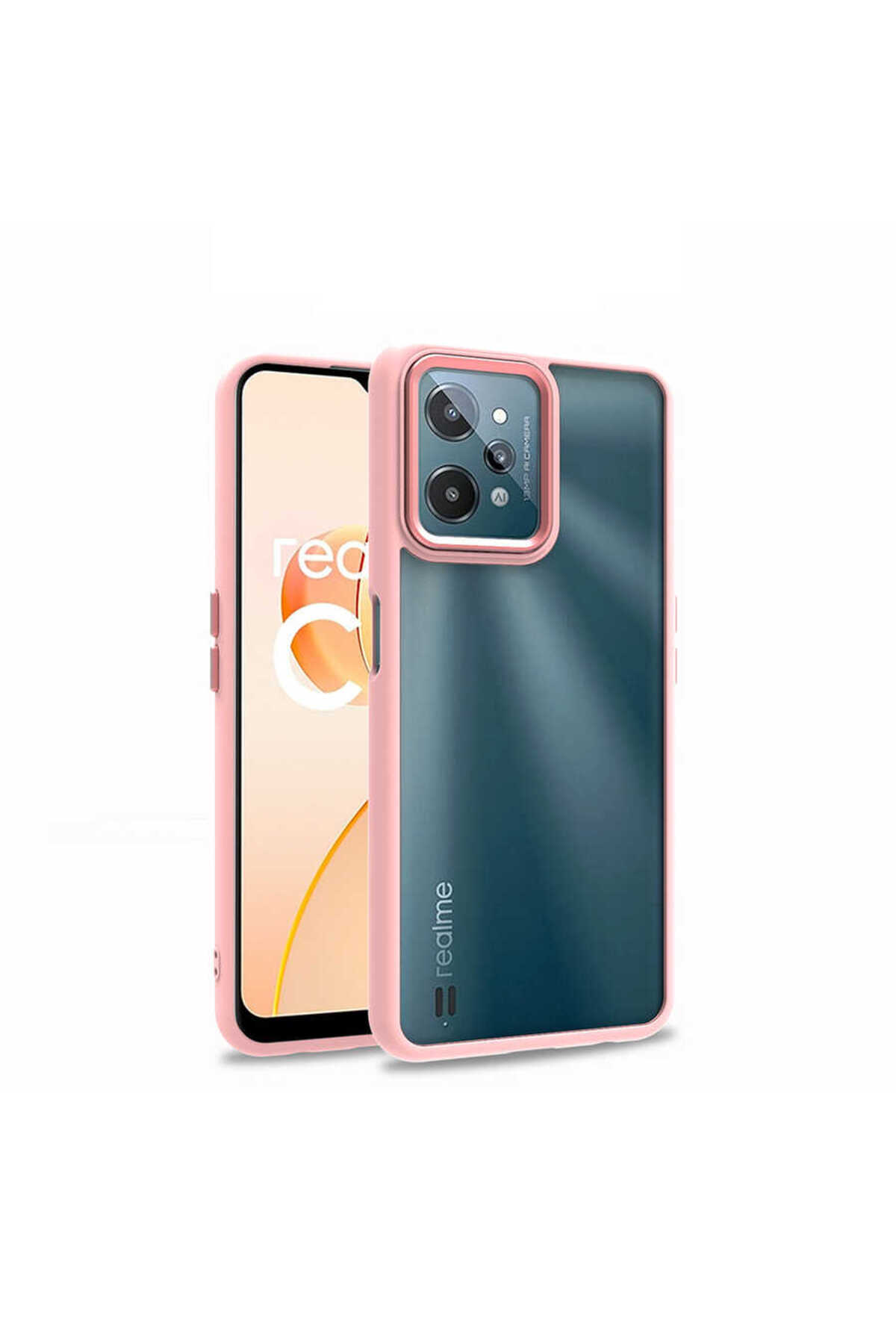 Realme C31 Kılıf MSCS Flora Kapak - Rose Gold
