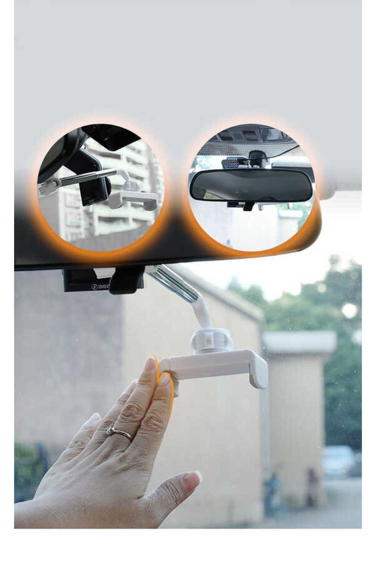 OMSY LG-01 Dikiz Aynası Telefon Tutucu-Siyah