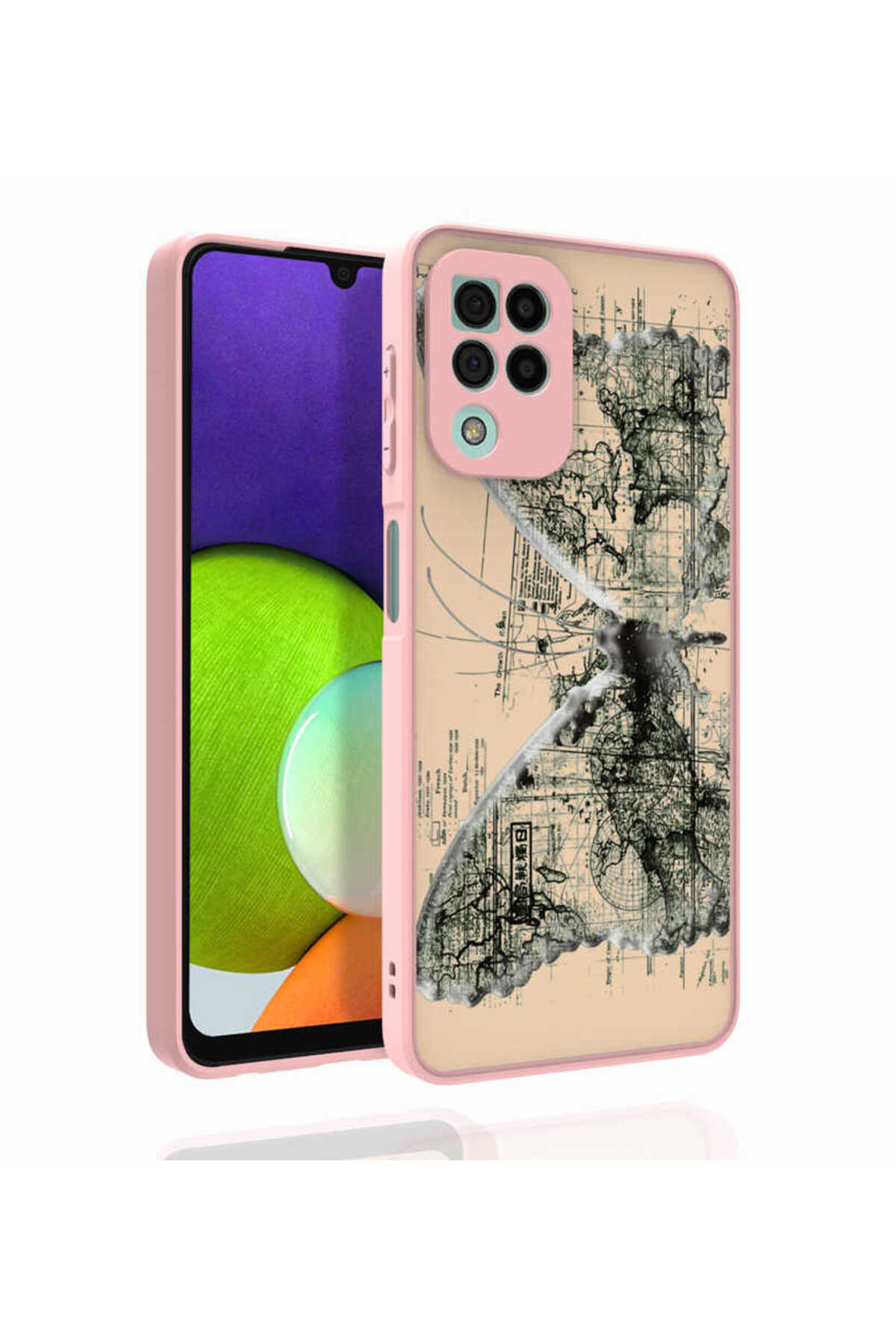 Galaxy M22 Kılıf Desenli Kamera Korumalı Parlak MXSP Nora Kapak - NO5