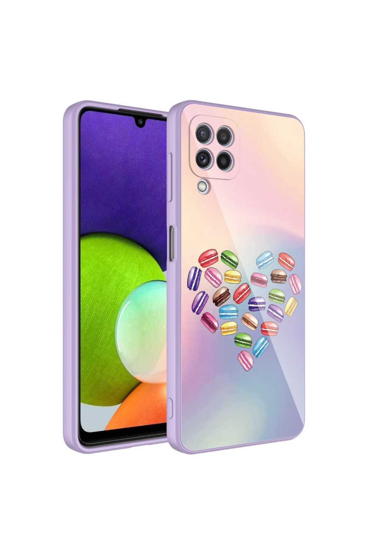 Galaxy M22 Kılıf Kamera Korumalı Desenli Sert Silikon MNC Epoksi Kapak - NO2
