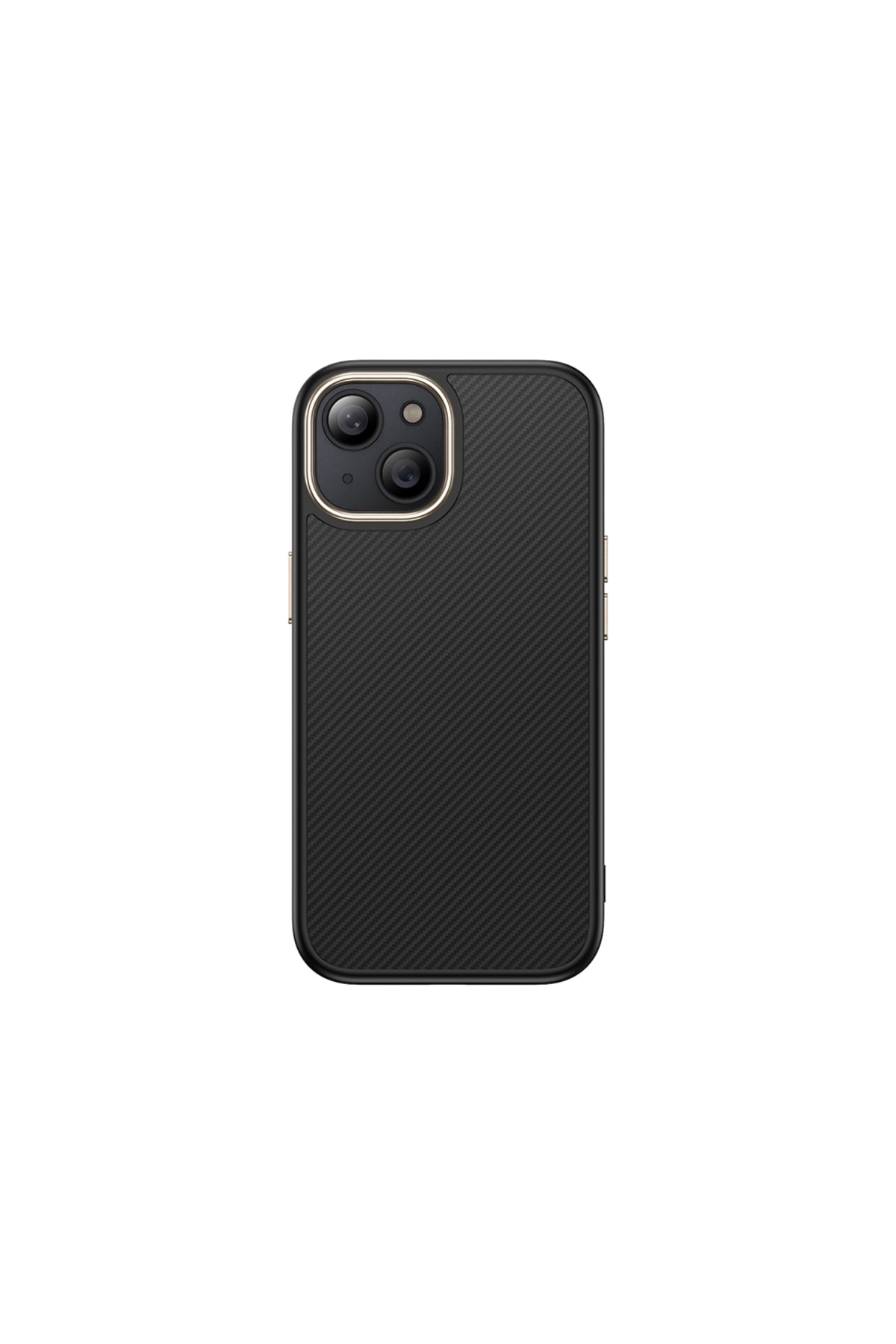 iPhone 14 Plus Kılıf M-safe Şarj Özellikli Karbon Fiber Görünümlü CRCR Antina Kapak - Siyah