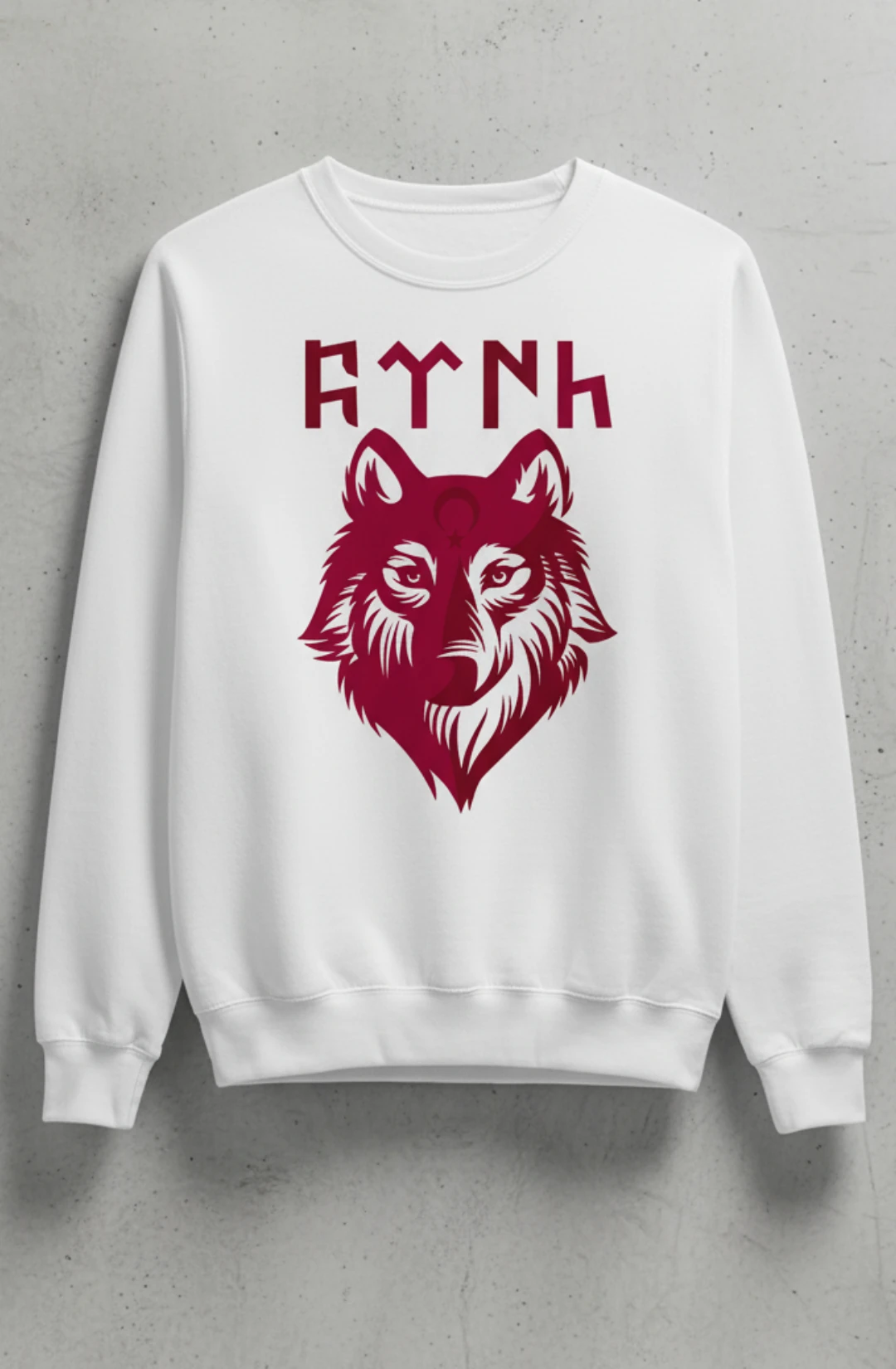 Kurt Baskılı Türk Yazılı Sweatshirt