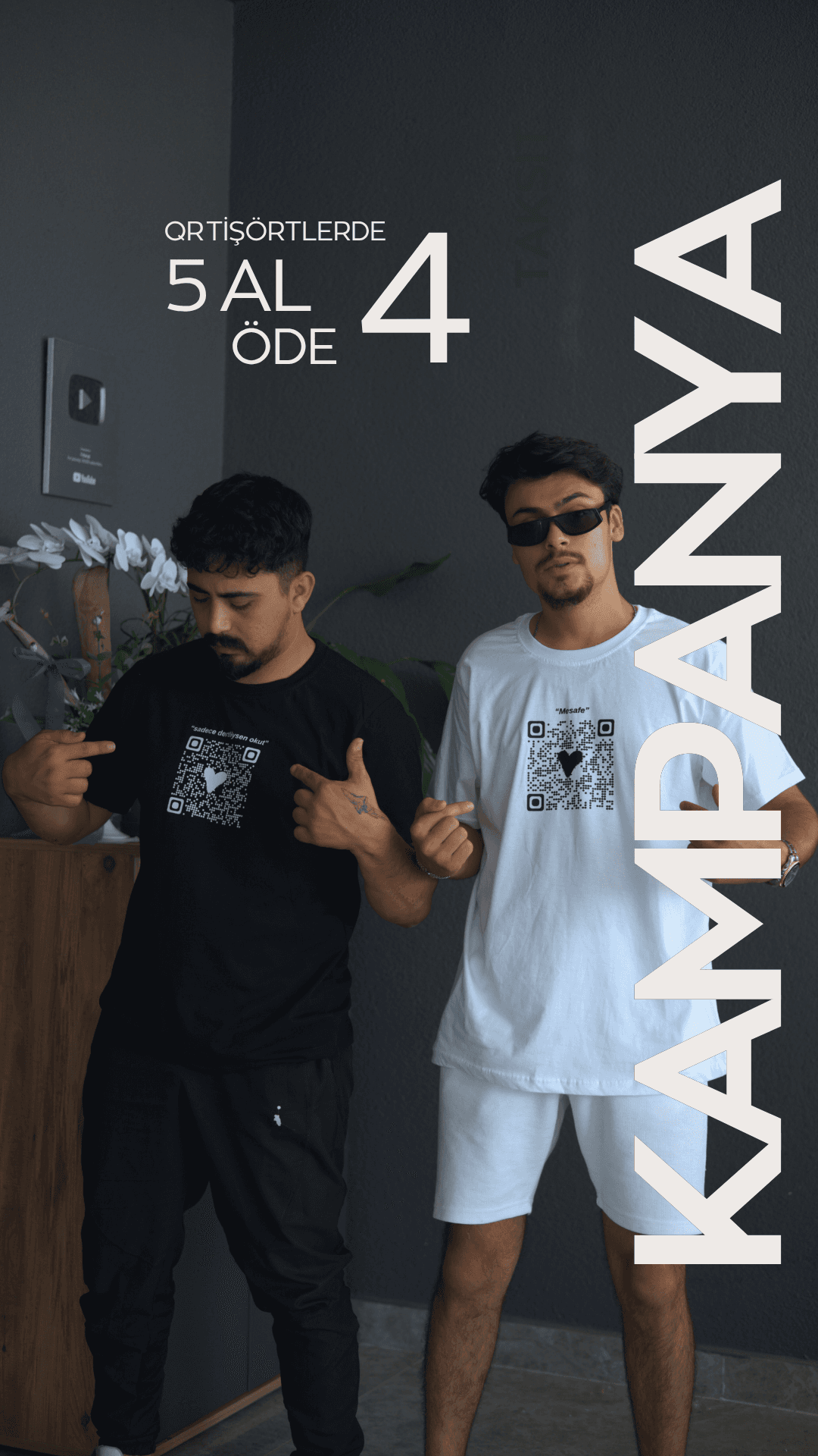 5 Al 4 Öde | Erkek Bisiklet Yaka QR Tişörtler