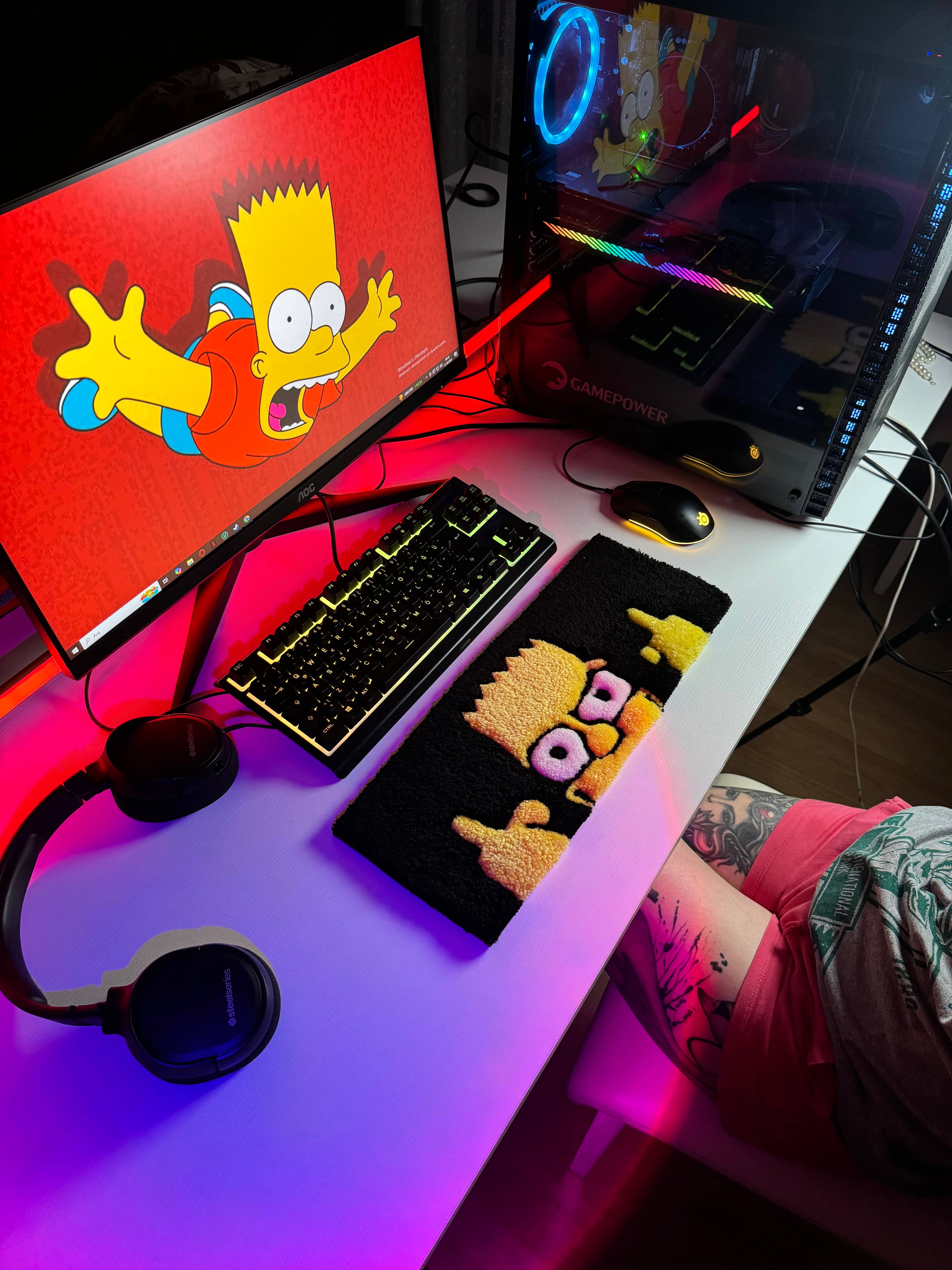 Bart Simpsons Tufting Klavye Kol Dayama