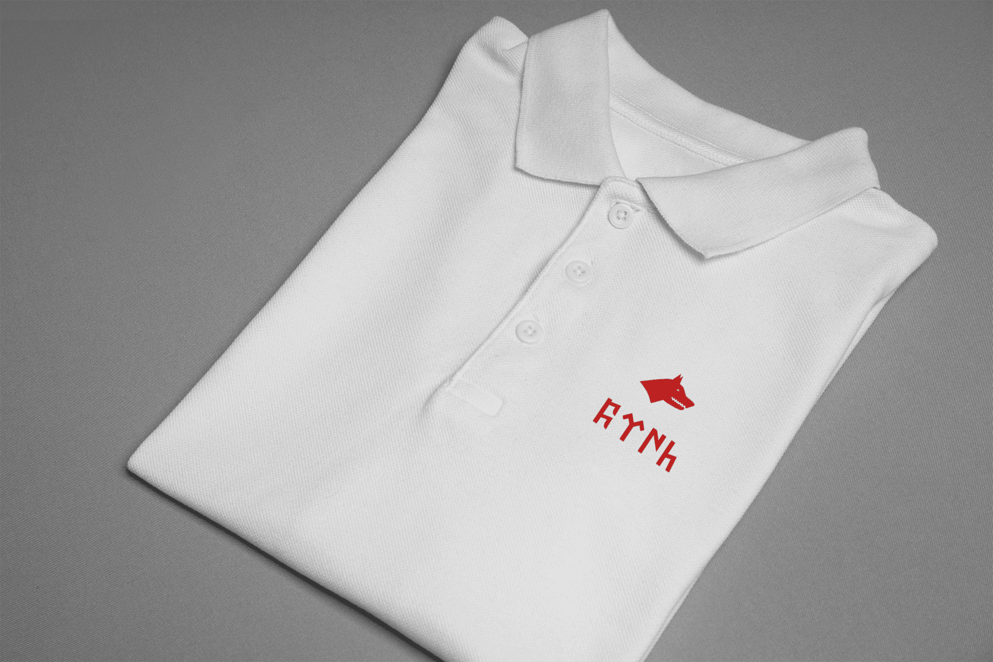 Göktürkçe Kurt Baskılı Polo Yaka