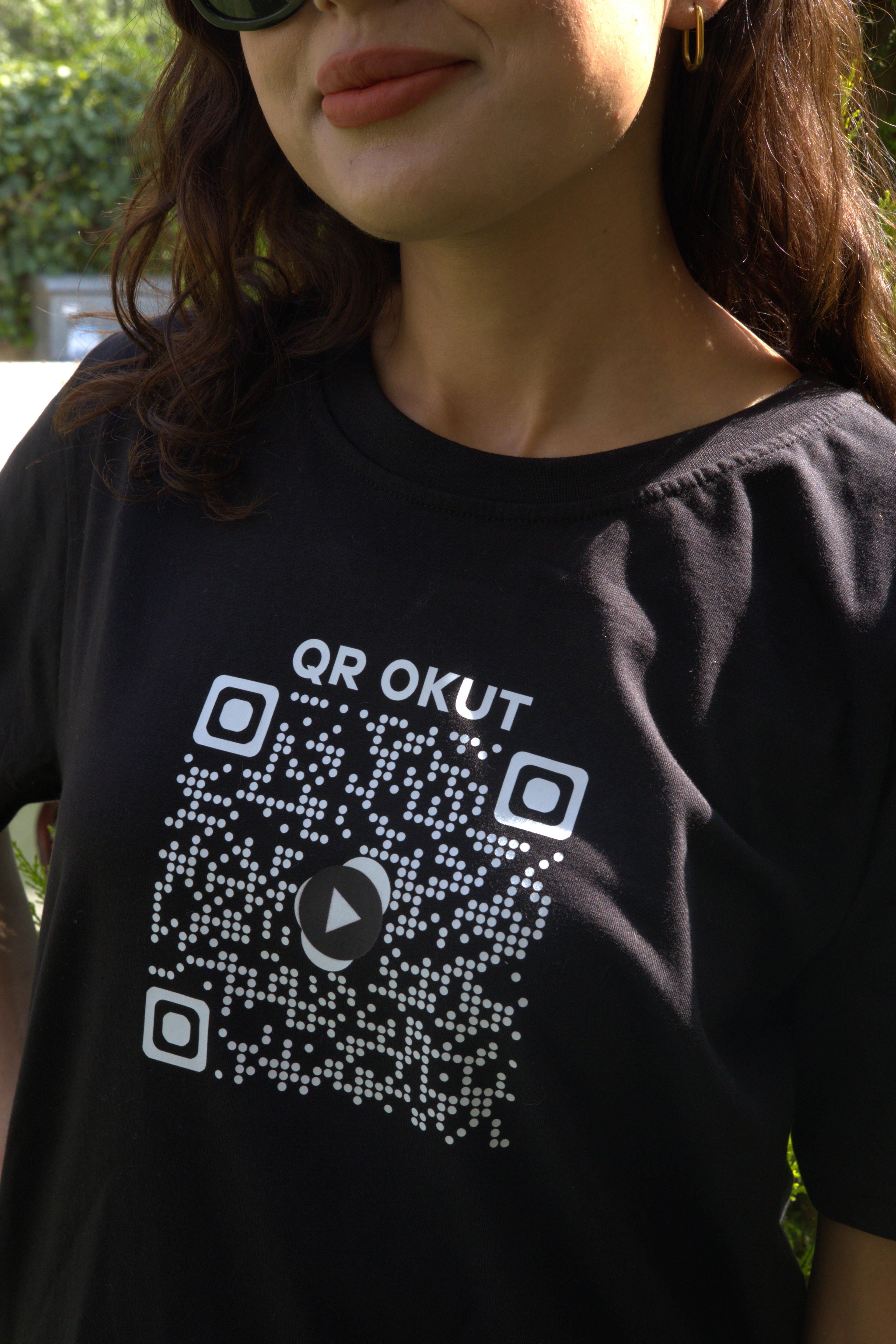 Kadın QR Kod Tişört | Kişiye Özel Video Destekli - Tişört Deposu