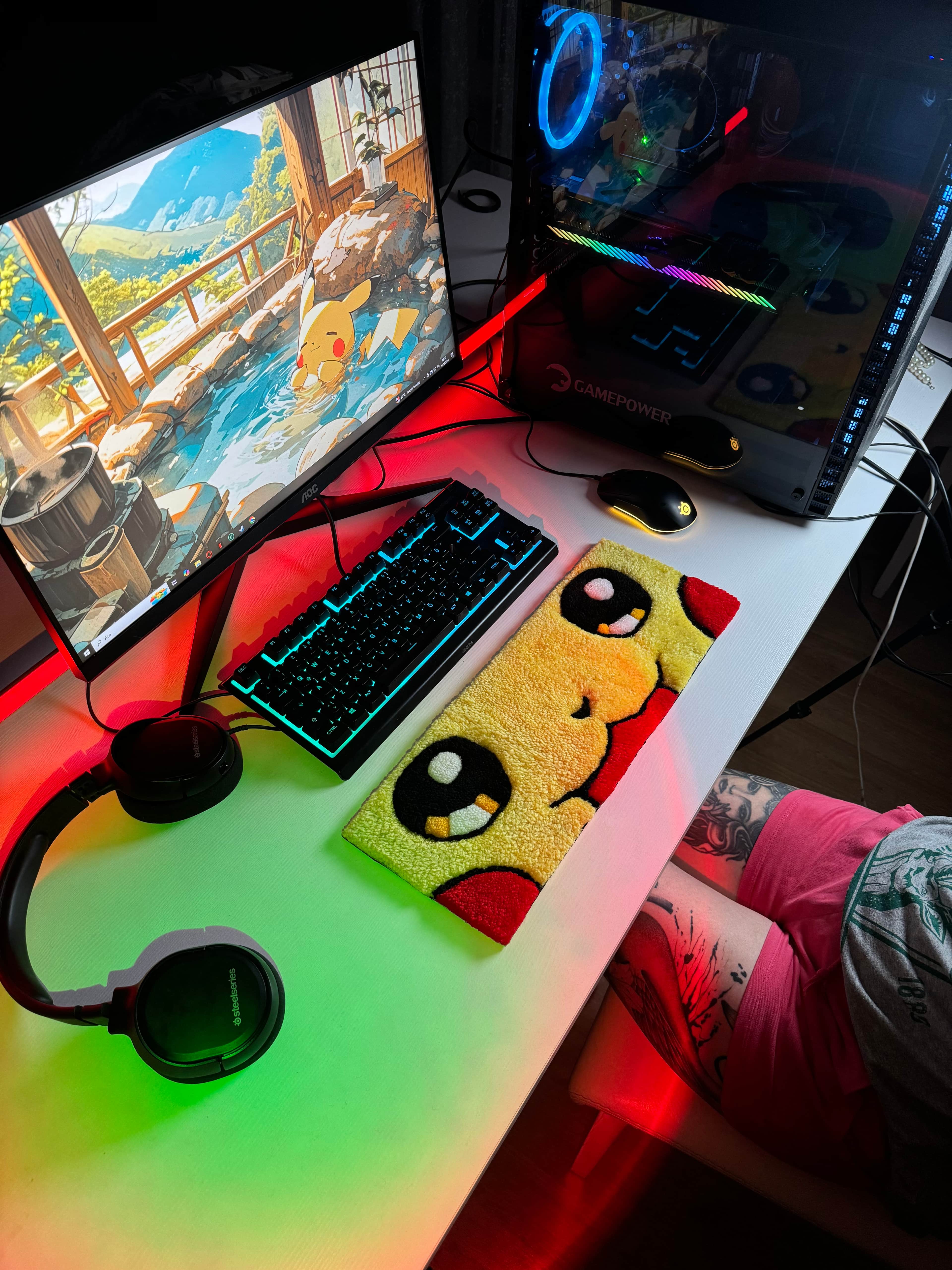Pikachu Tufting Klavye Kol Dayama