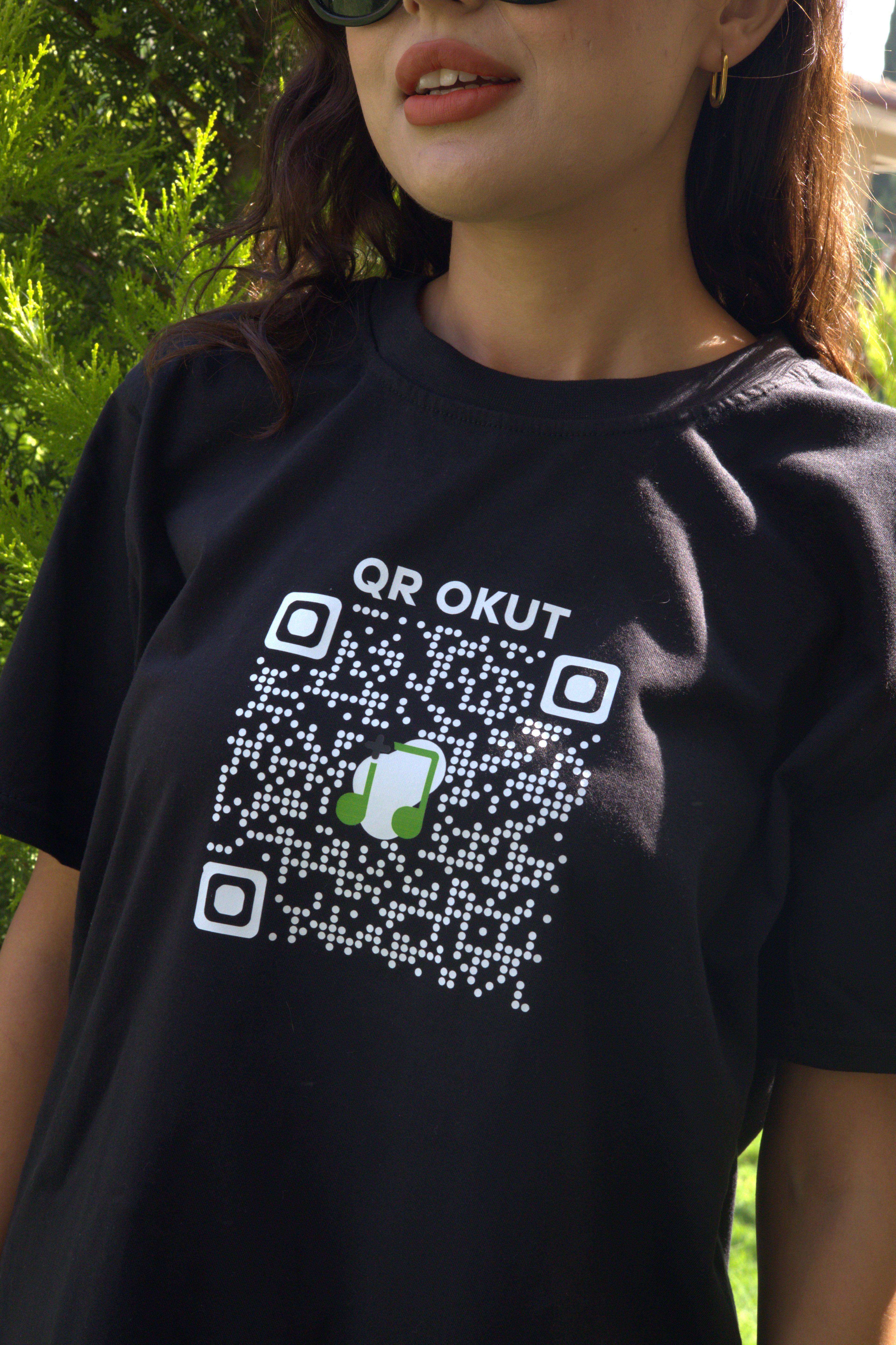 Kadın QR Tişört | QR Kodlu Baskılı Tişört Modelleri - Tişört Deposu