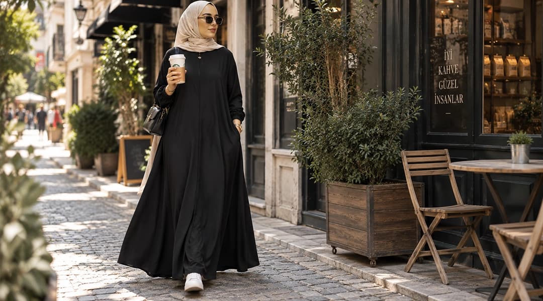Günlük kullanım için Rabia kumaş ferace