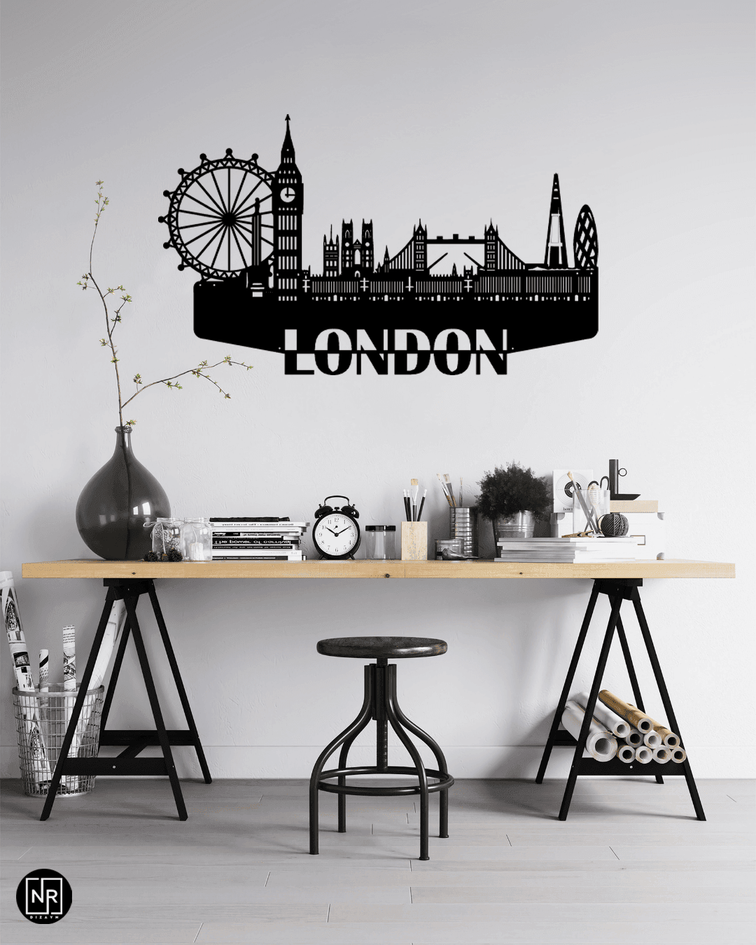 Londra Temalı Dekoratif Metal Tablo