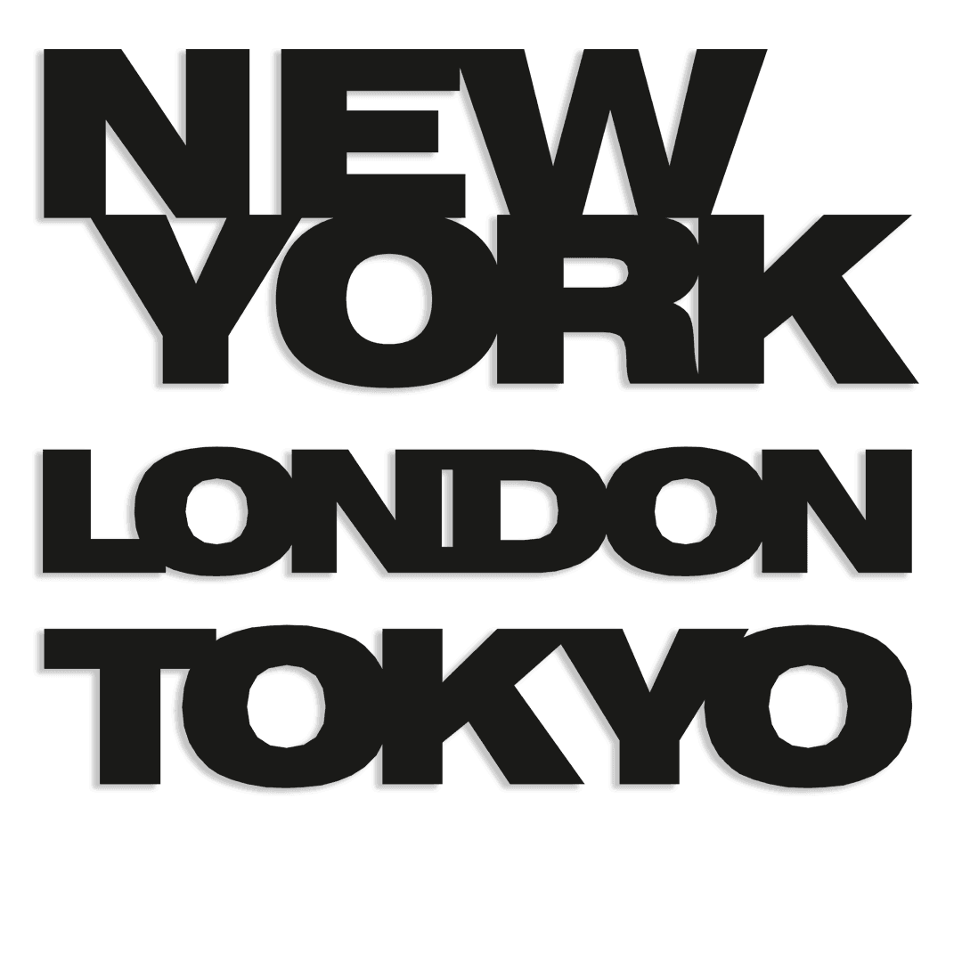 New York ,Tokyo , London Dekoratif Metal Tablo