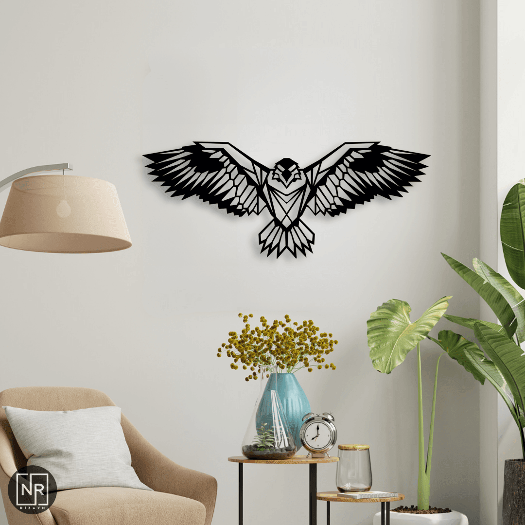 Kartal Motifli Metal Duvar Tablosu