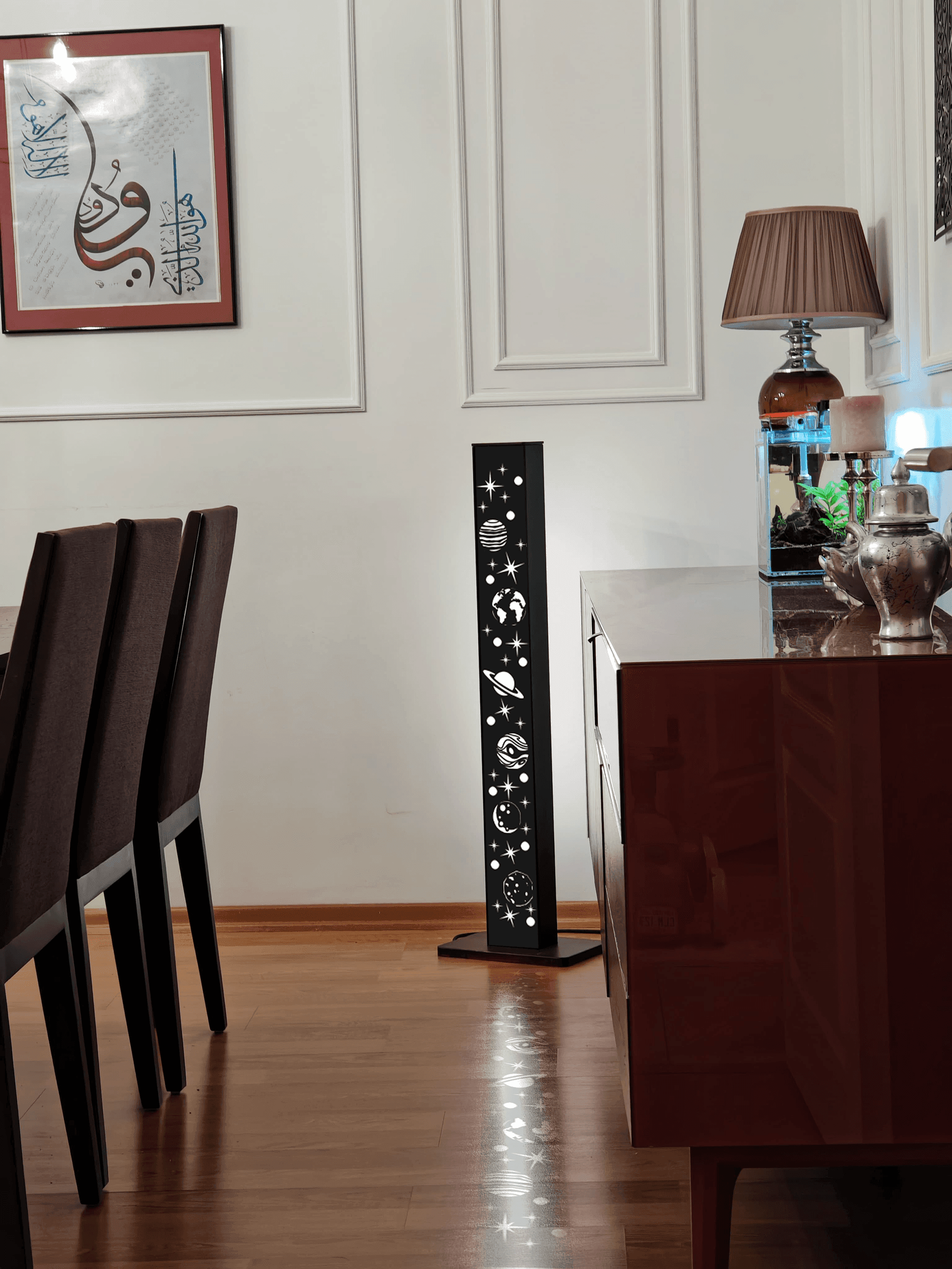 Cocuk Odası İçin Gezegen Motifli Dekoratif Lambader
