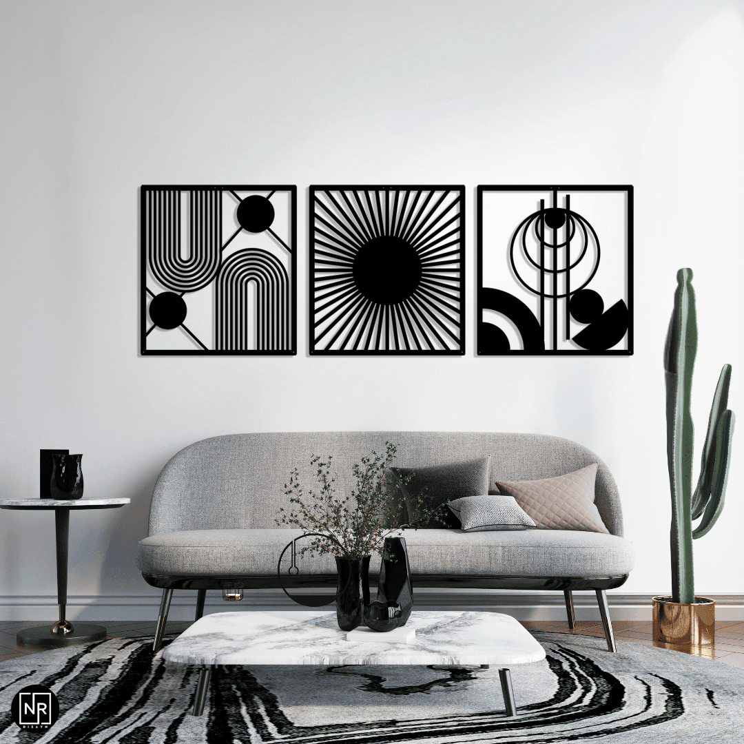 GeoFlow Metal Duvar Tablosu