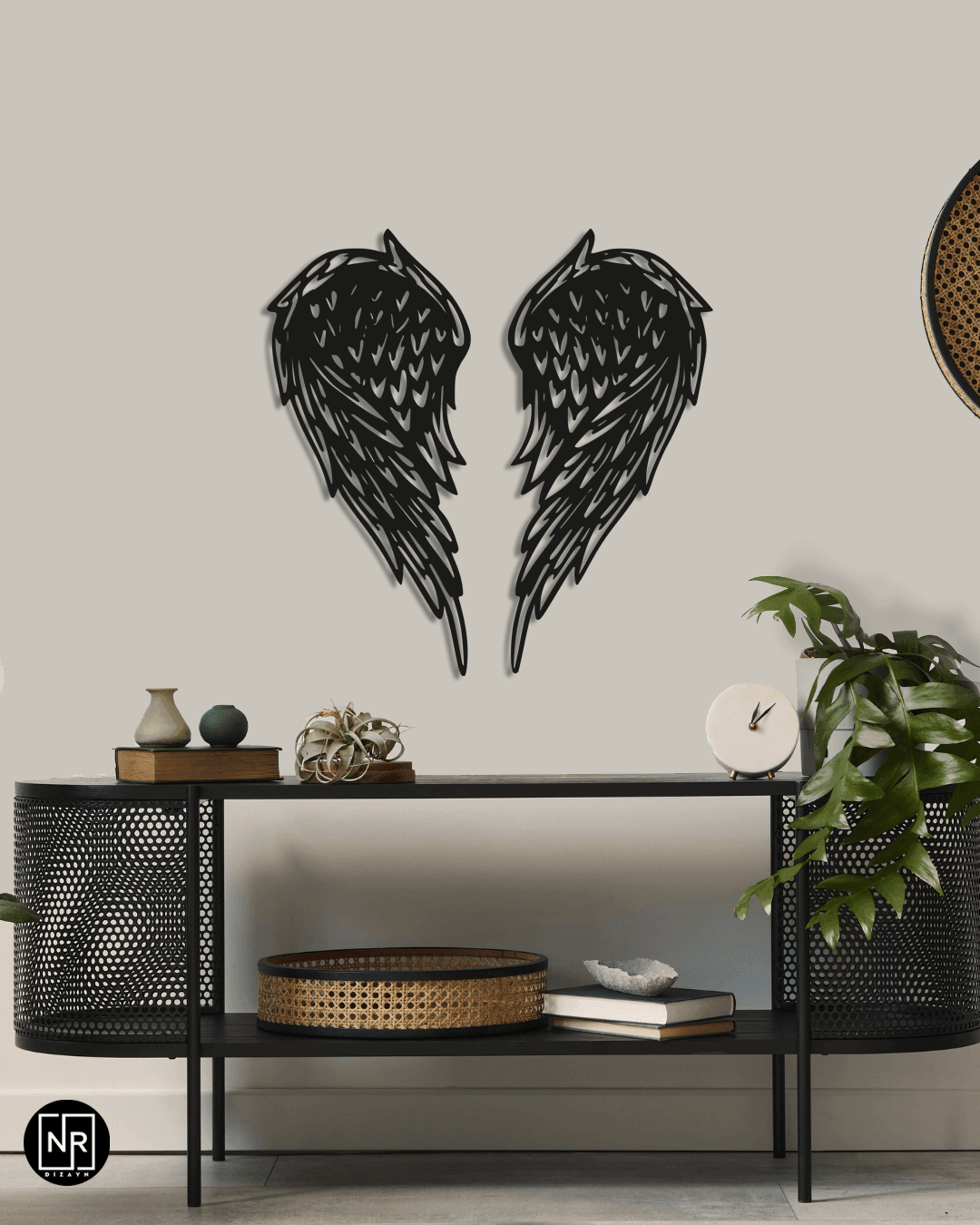 Melek Kanadı Dekoratif Metal Tablo