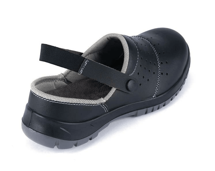 Mekap Slipper 210-03 S1 SRC Siyah Mikrofiber Deri Çelik Burun Sabo İş Terlik Sandalet