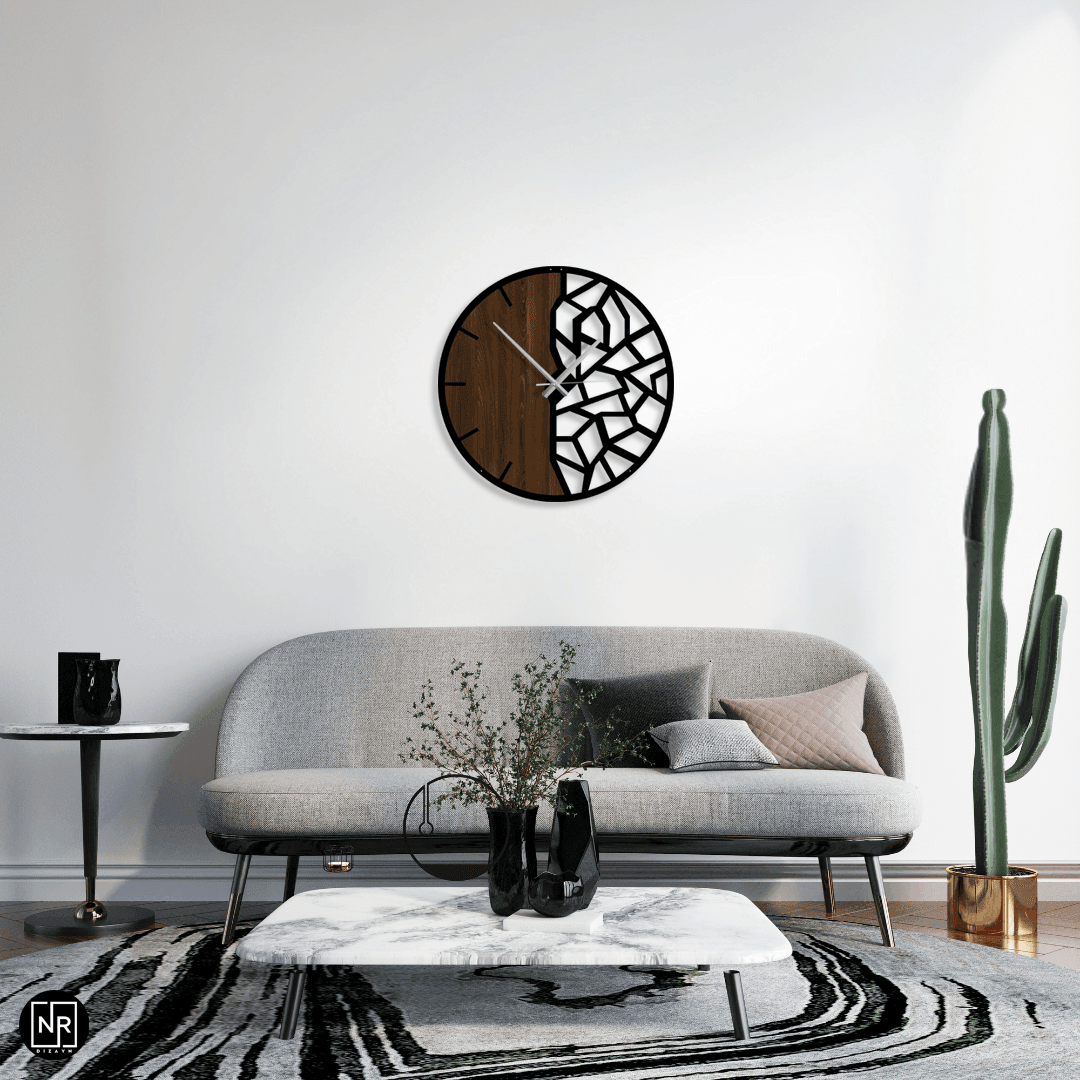 Duality Clock Dekoratif Metal Duvar Saati