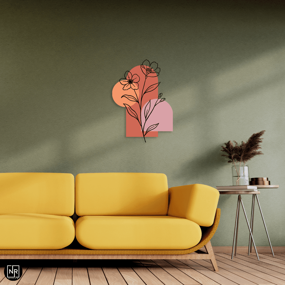 Pastel Bahar Dekoratif Metal Duvar Tablosu