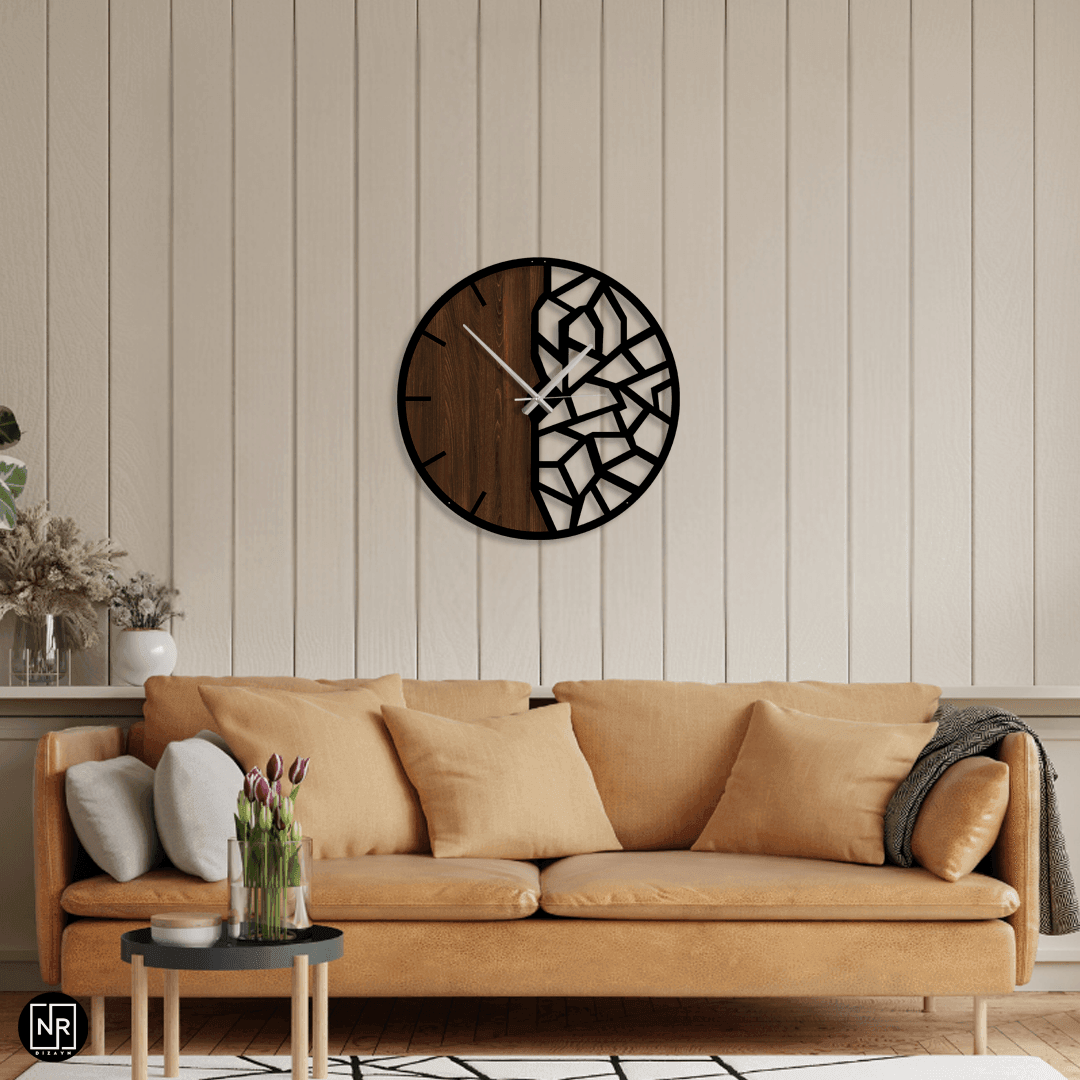 Duality Clock Dekoratif Metal Duvar Saati
