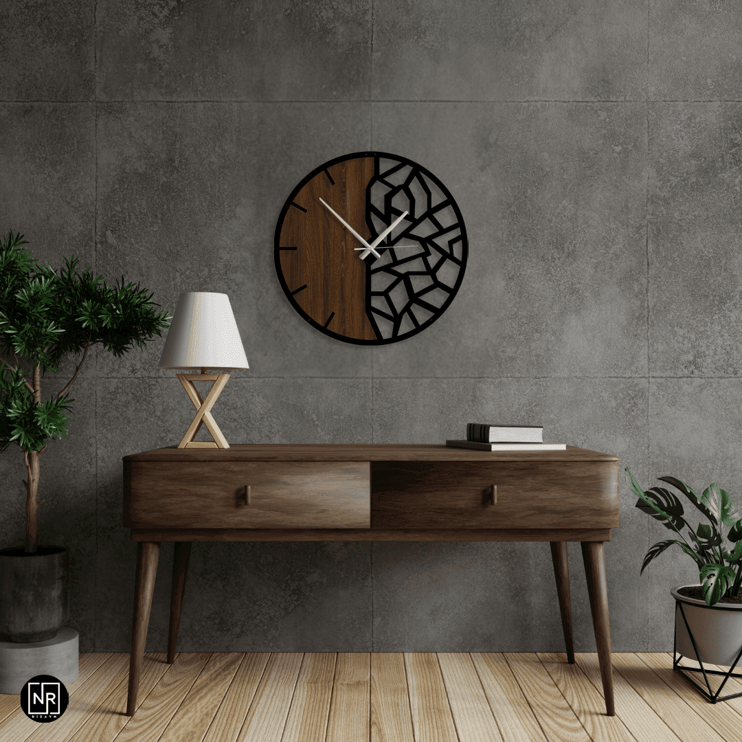 Duality Clock Dekoratif Metal Duvar Saati